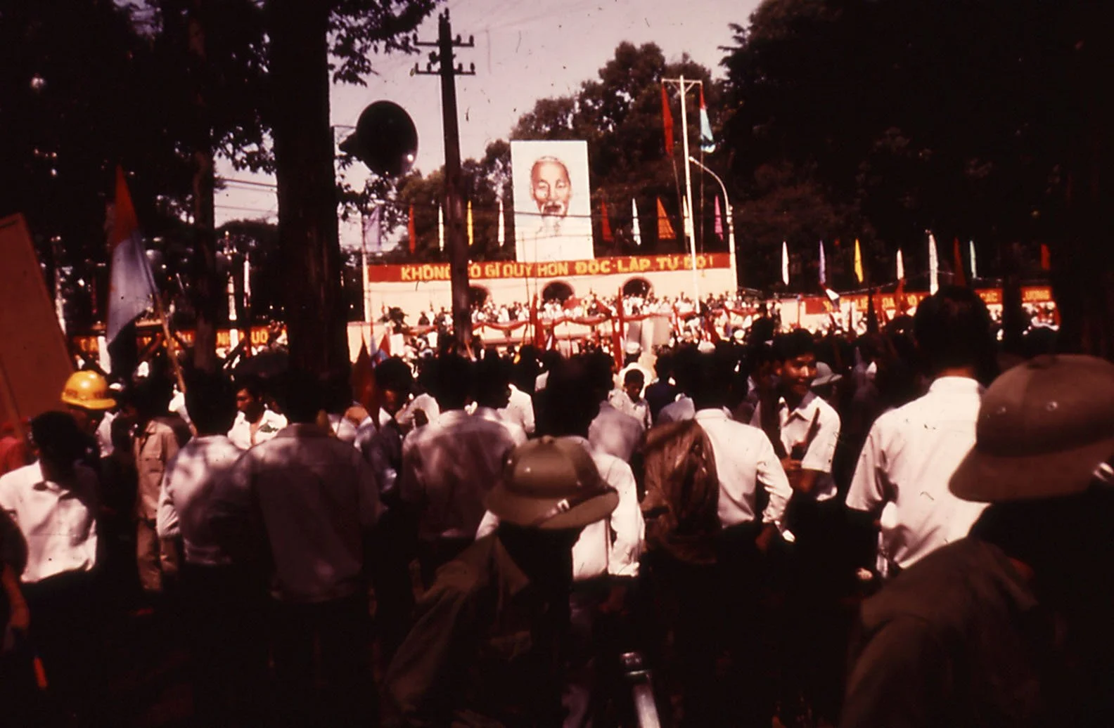 Huge celebration in front of Presidential Palace in May, 1975