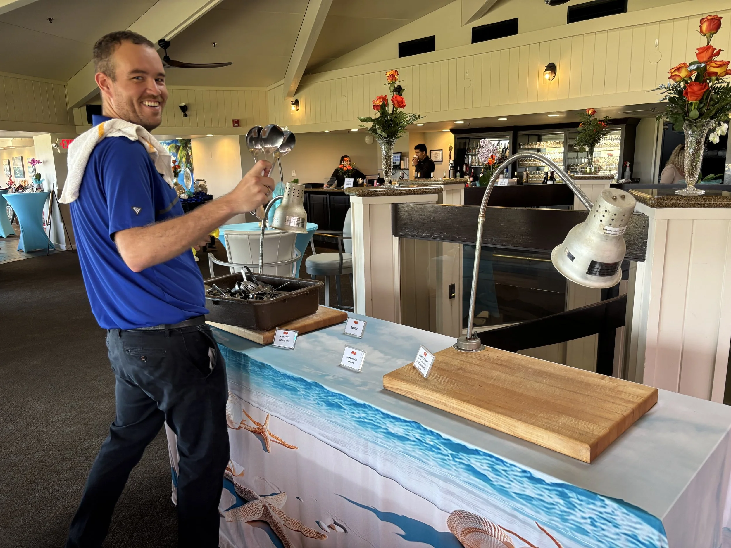 Prepping the carving station