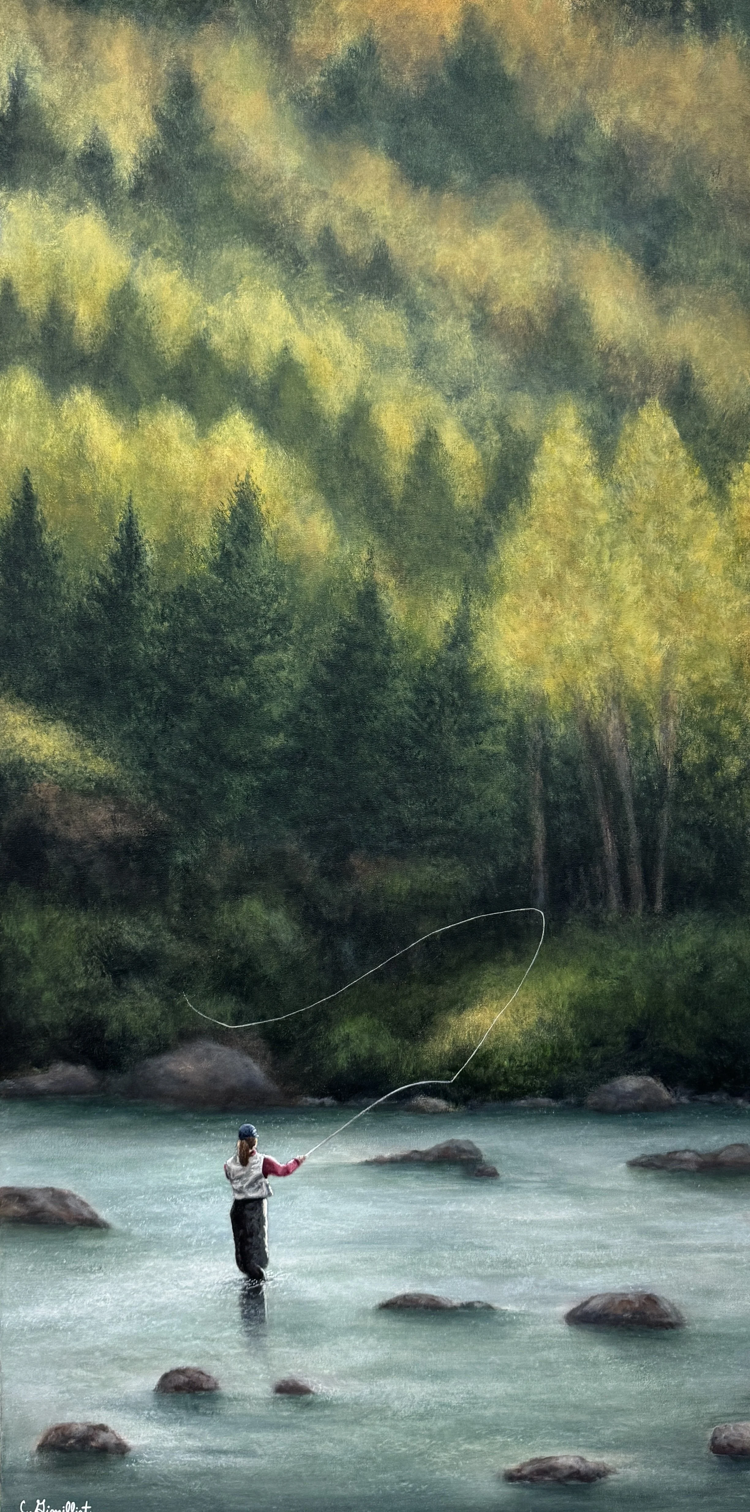 In Her Happy Place - 24 X 48 inches