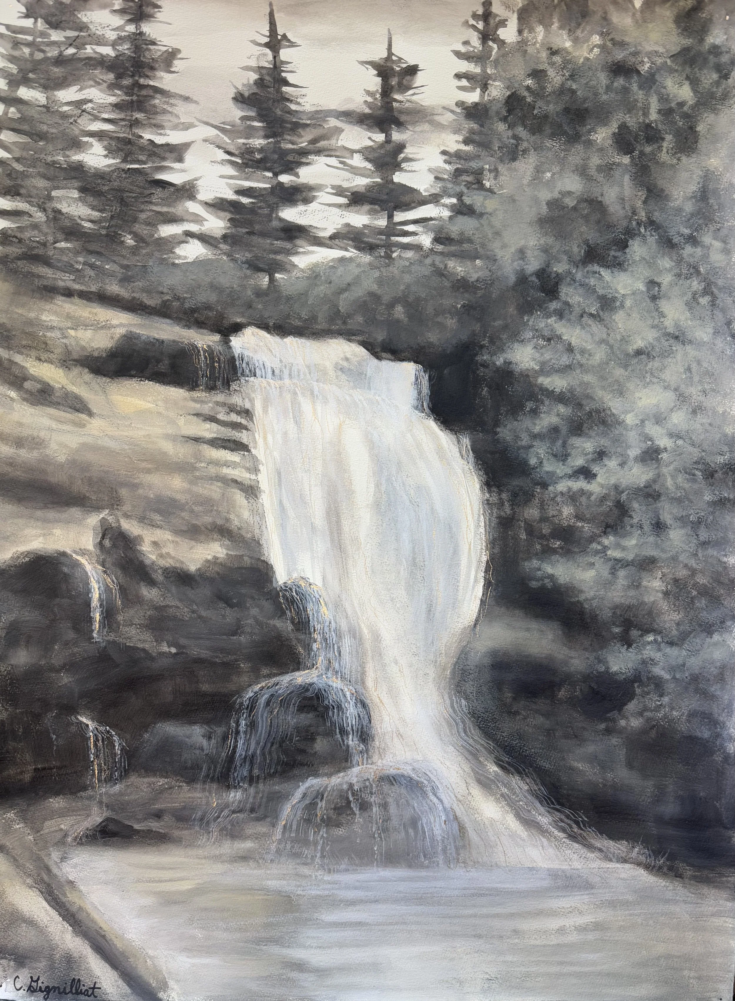 Shimmering Secret Falls - 23 X 30 inches