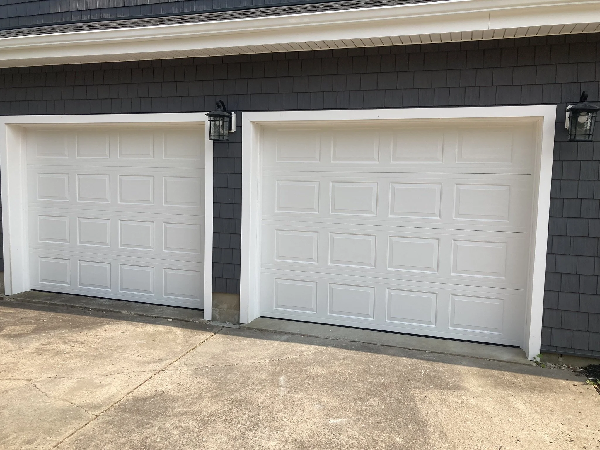 Two new garage doors installed by Sinicki Home Improvements in Hamilton, NJ