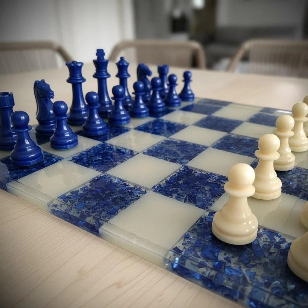 Custom luxery Chess Set with Chuppah Glass Board | Jewish Wedding Keepsake | Unique Judaica Gift | Perfect Wedding Registry Gift 12x12x.75in