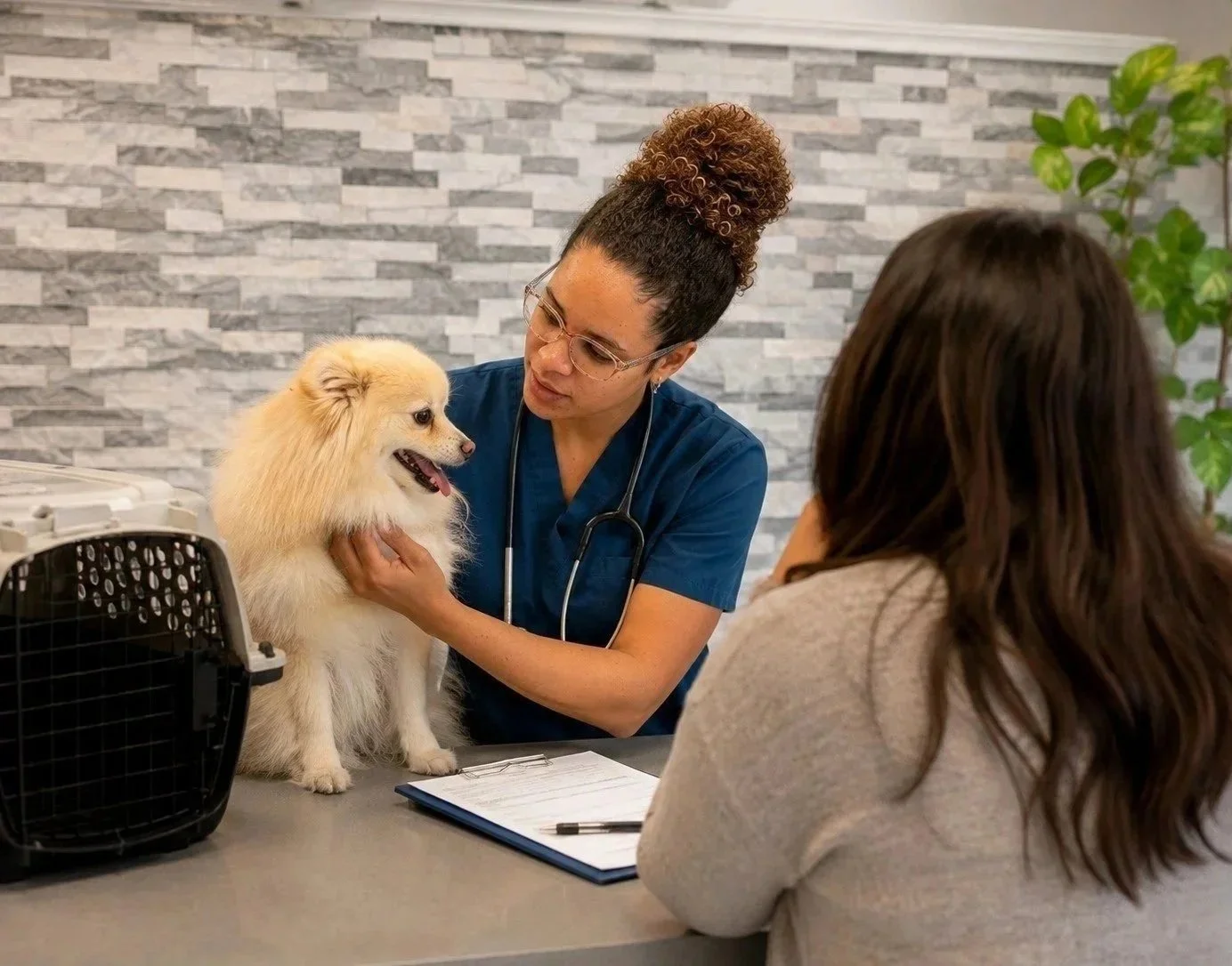 Newark NJ veterinarian helping with Colombia pet travel paperwork for a dog
