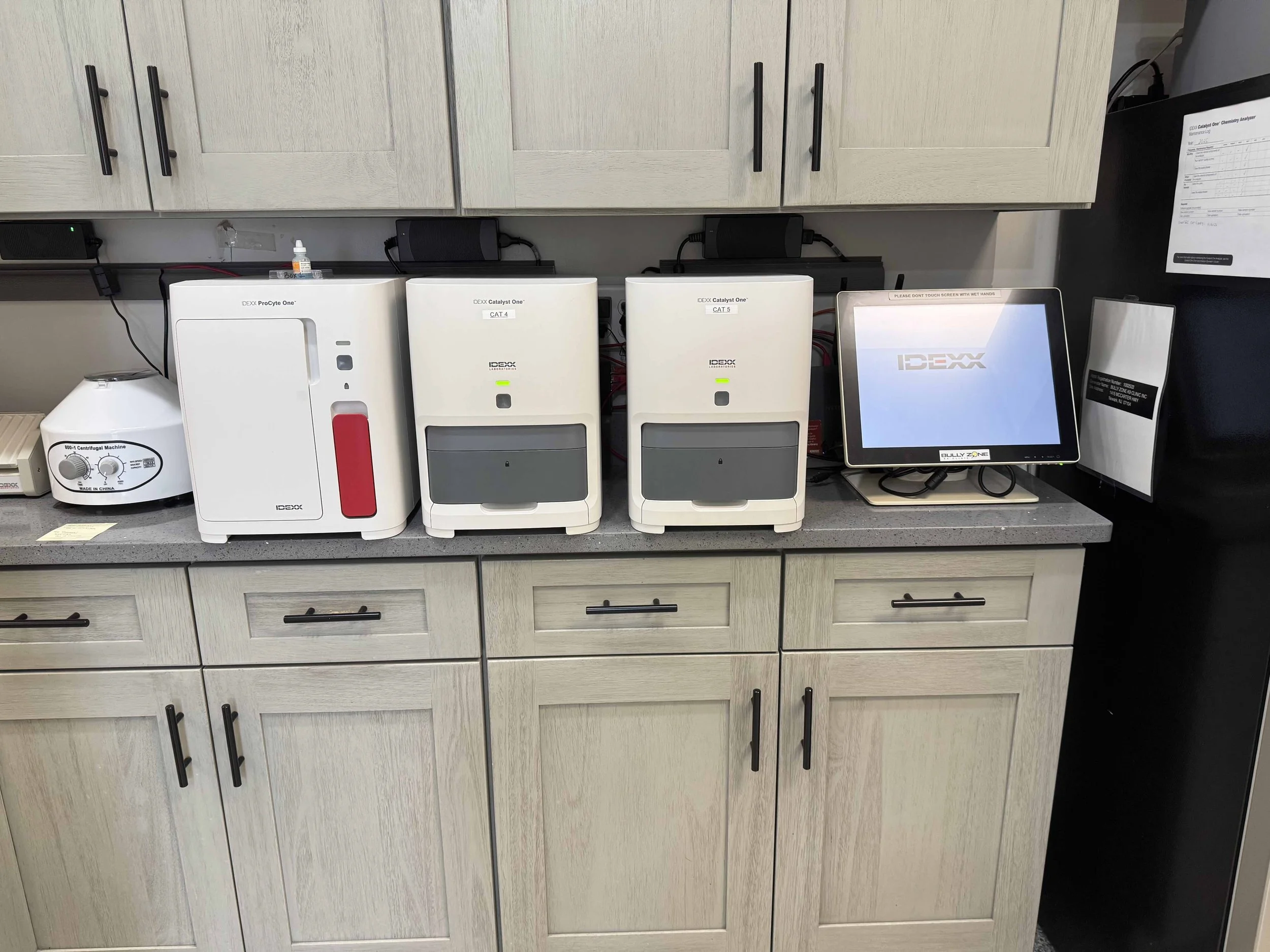 Veterinary lab testing equipment for pet bloodwork and diagnostic testing at Veterinarian Pet Alliance in Newark, NJ