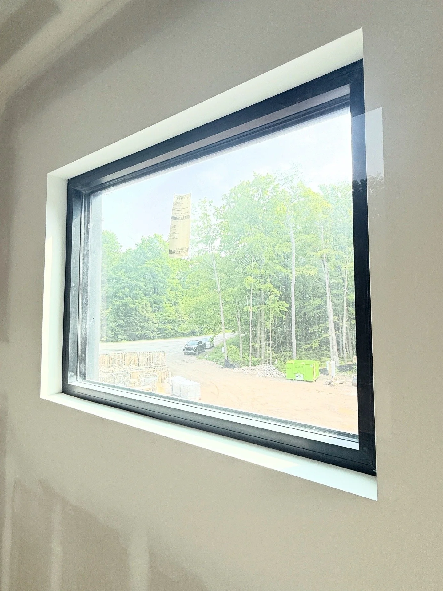Drywall return windows installed in a custom home in Muskoka