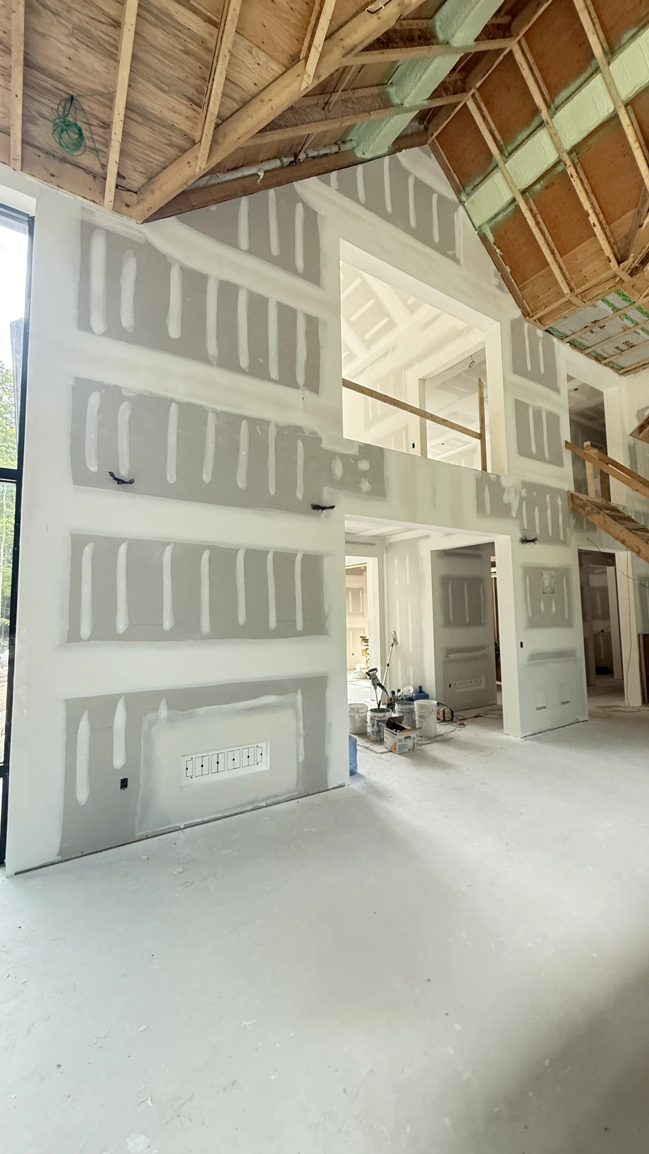 Modern flush mud in vents clean drywall muskoka gravenhurst 