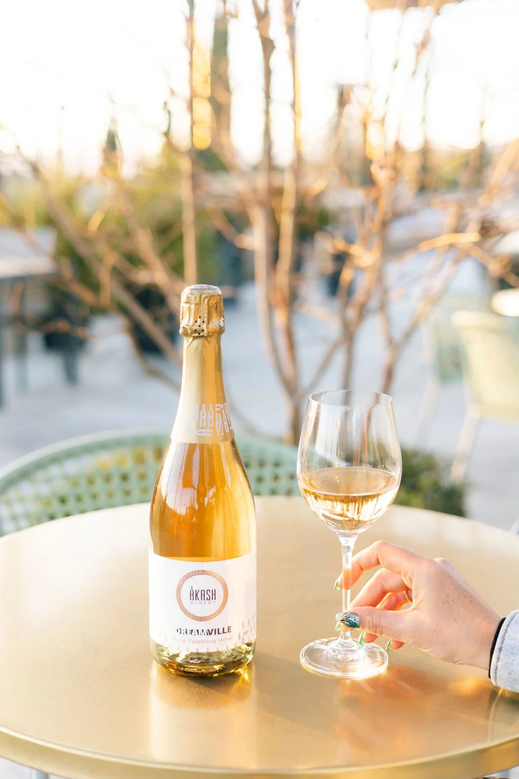 Dreamville sparkling wine at Akash Winery