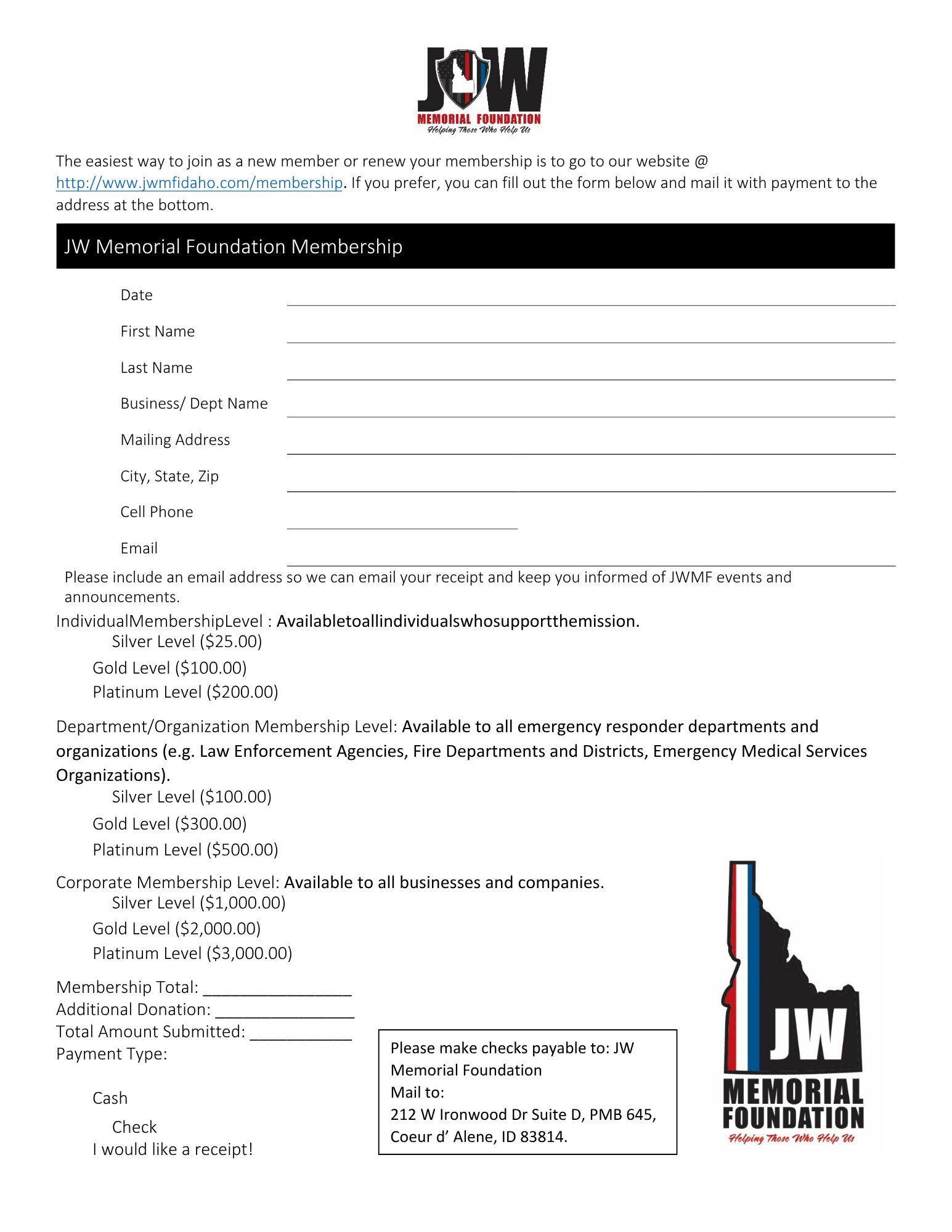 Membership form