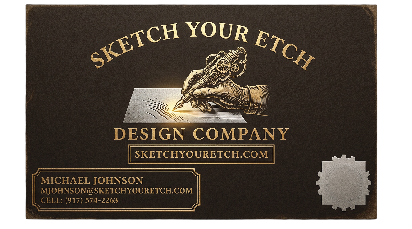 Metal Engraved Buisness Cards.