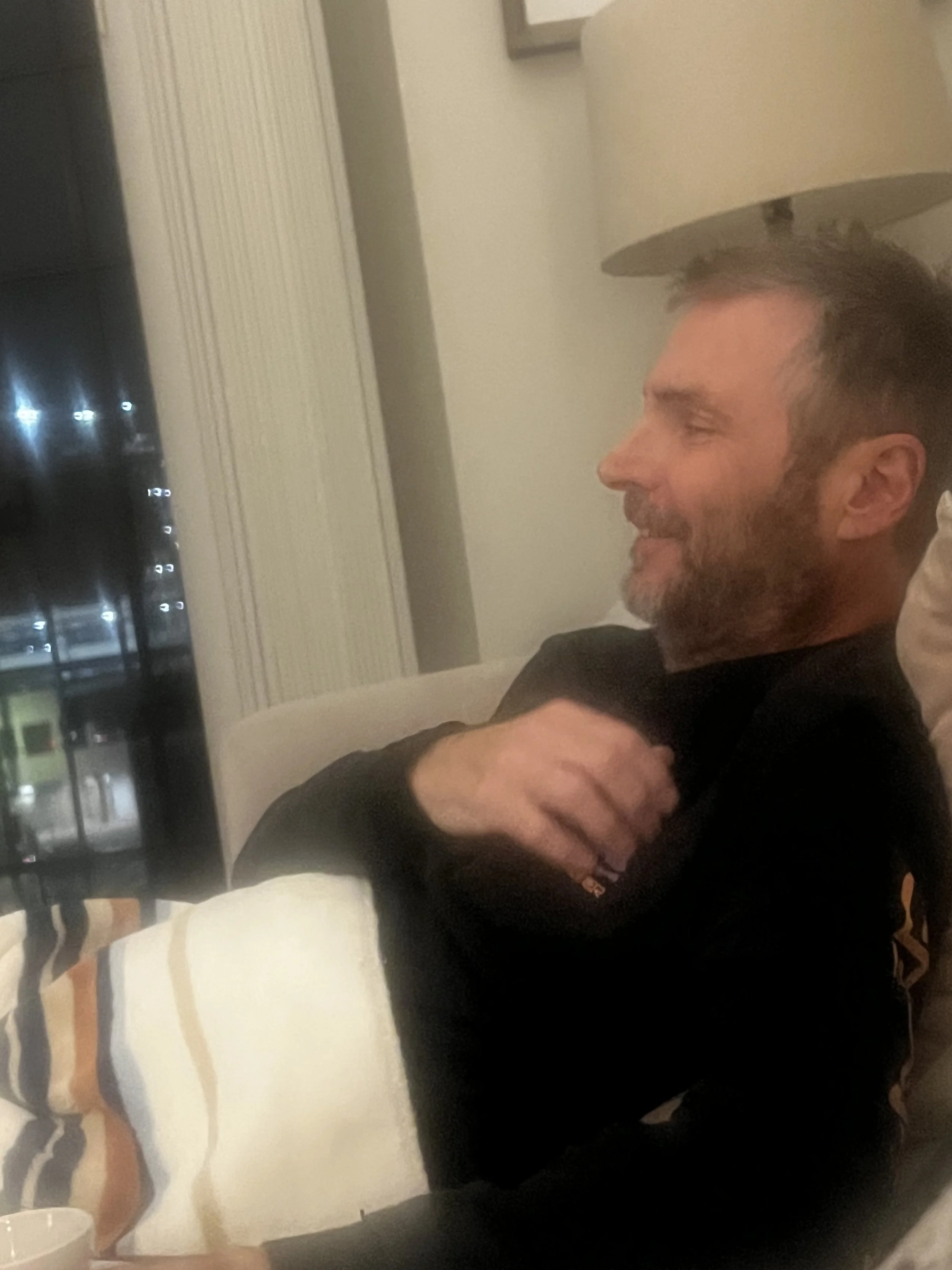 Recovering from the shunt surgery- back at rental condo in West Hollywood. Smiling again.