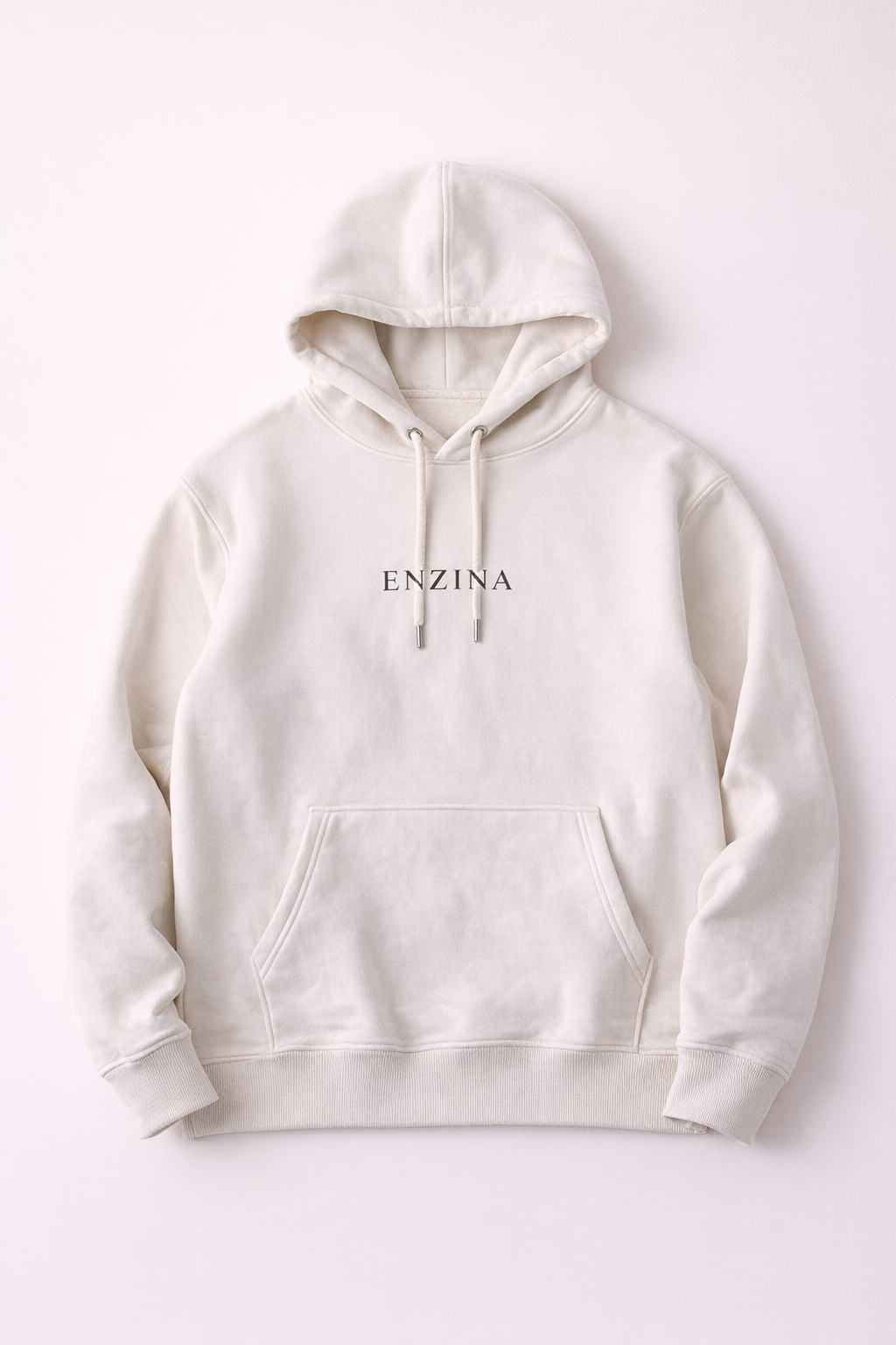 ENZINA Hoodie in Cotton – Ecru