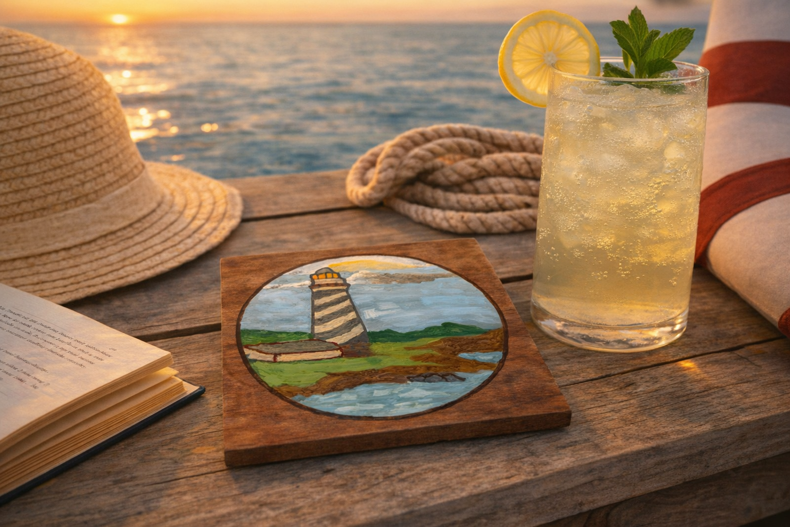 Coastal Lighthouse Coaster