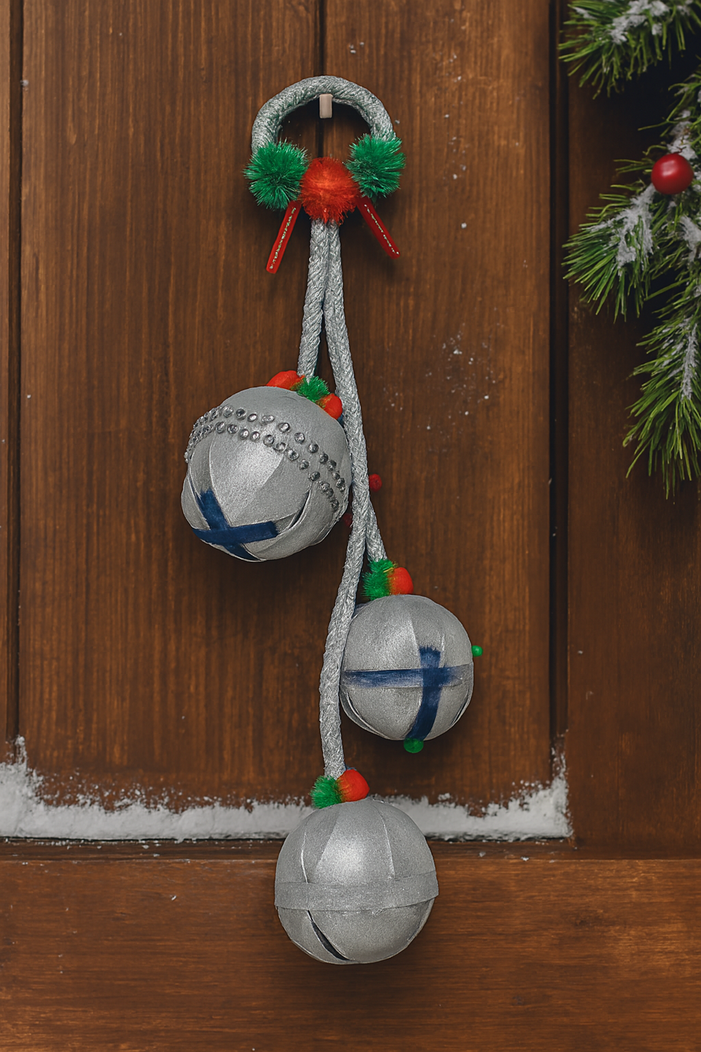 Silver Jingle Bell Door Hanger