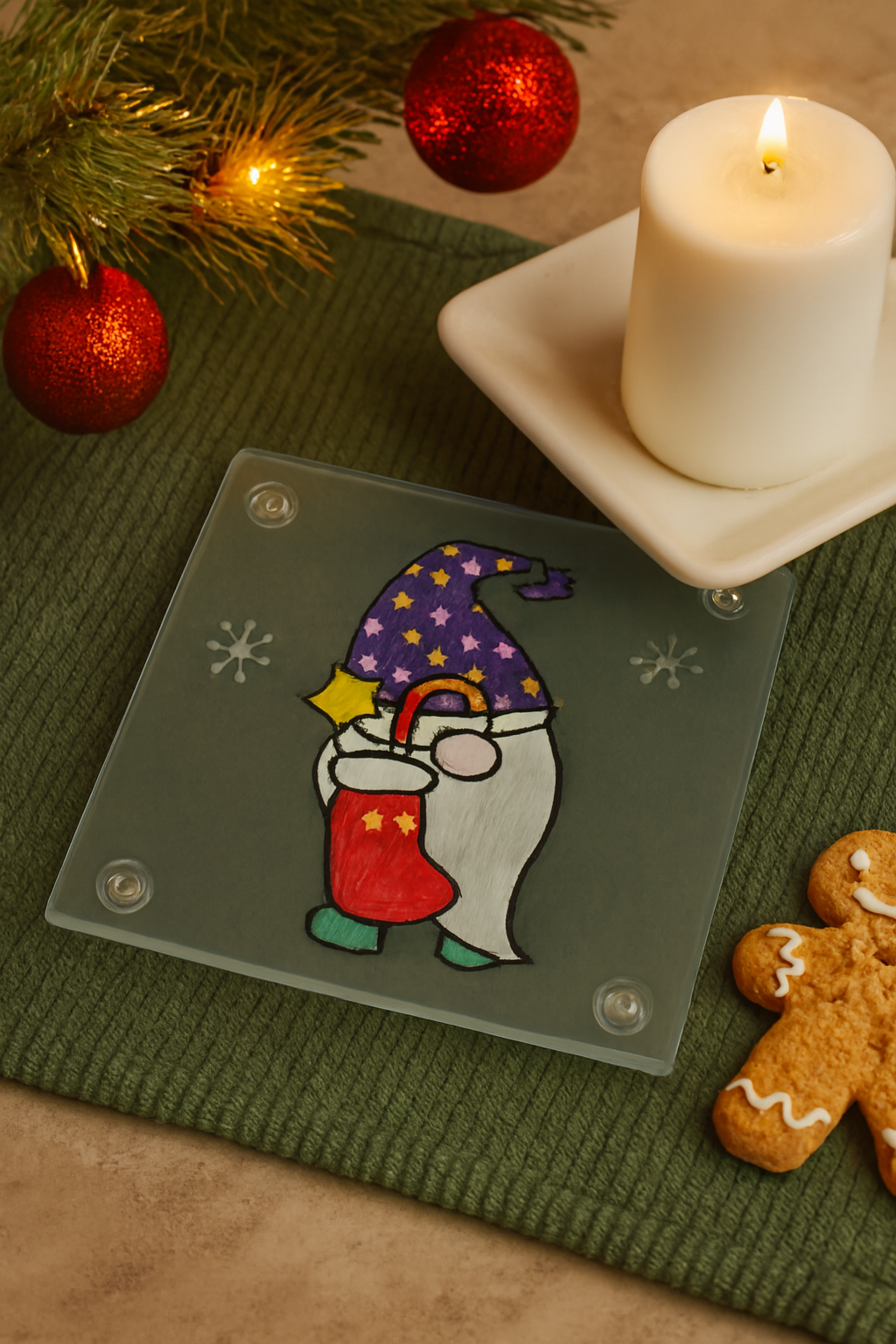 Starry Hat Christmas Gnome Trivet