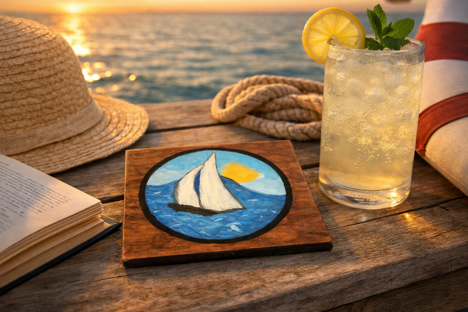 Sun Sailing Felt Backed Coaster