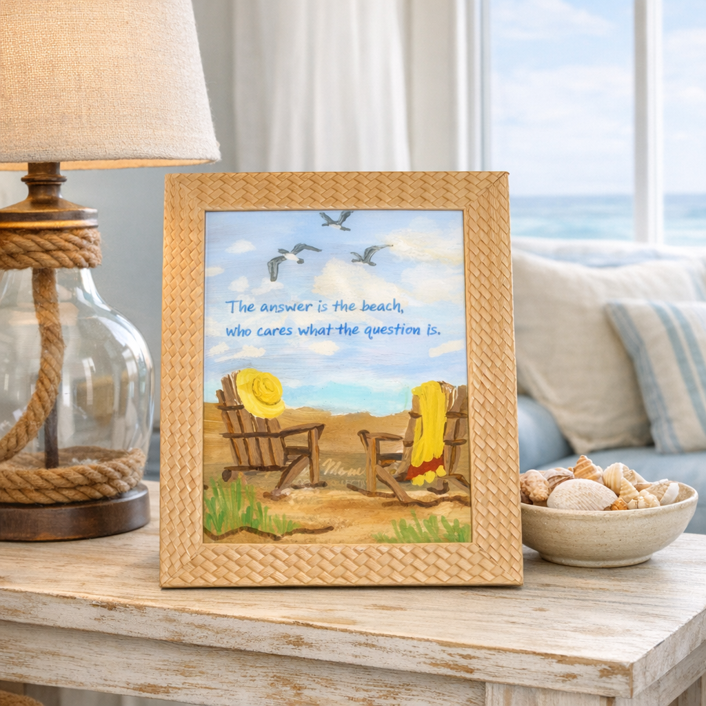 Beach Chair Painting – Coastal Quote Art for Relaxed Living