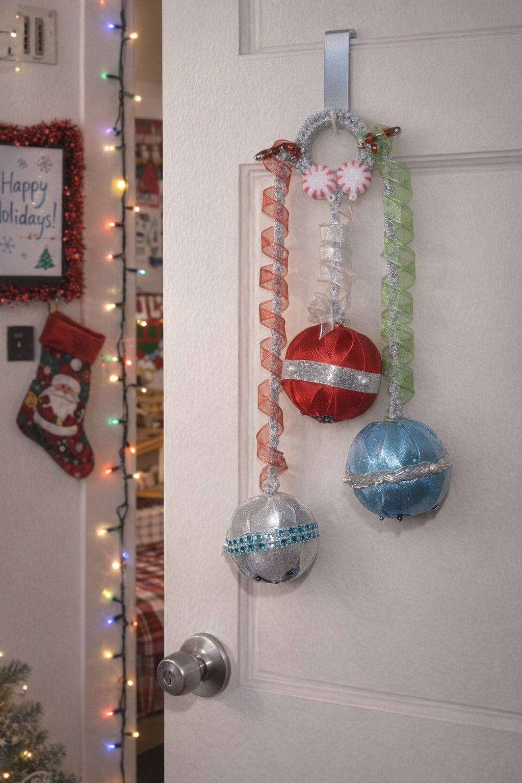 Multi-colored Jingle Bell Door Hanger