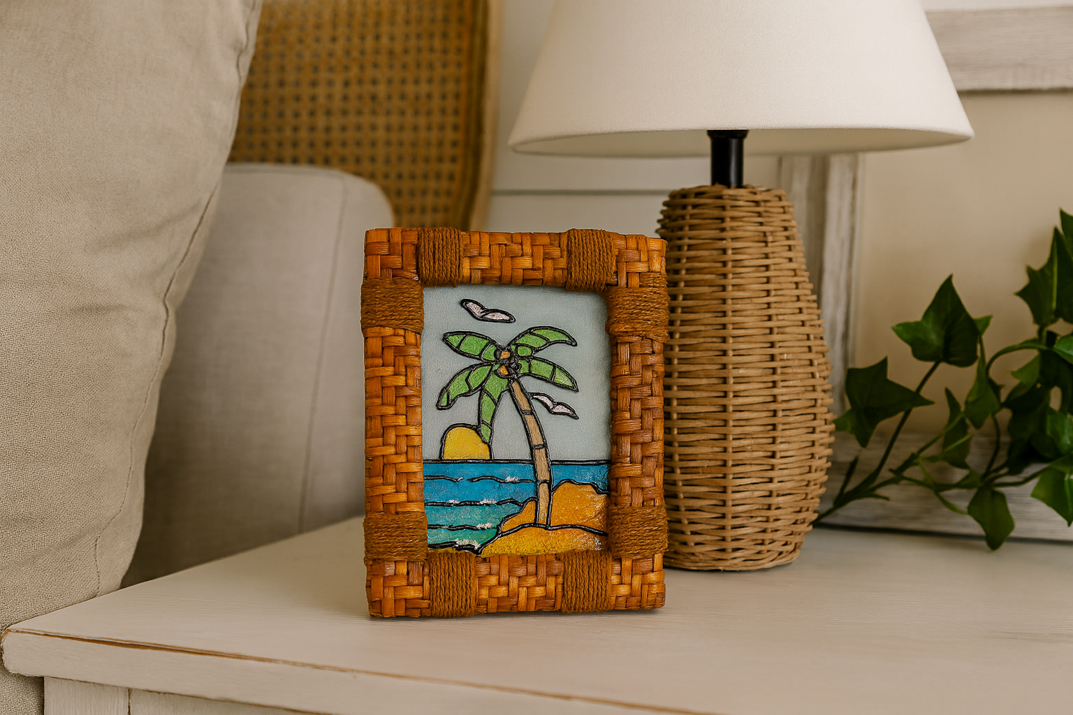Tropical Palm Sunset Framed Art