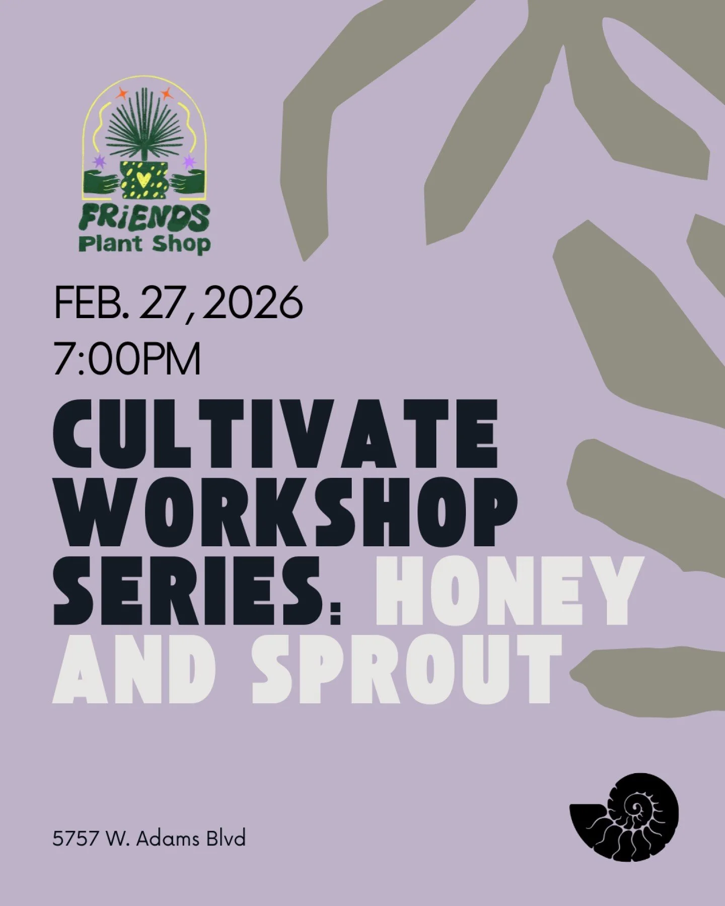 Cultivate Workshop Series: Honey and Sprout 

Mark your calendars!
Friday, February 27th | 7 pm - 9 pm

With spring on the way, we&rsquo;re tending to what we want to grow in our kitchens and in our gardens. As the days begin to lengthen, spring invi