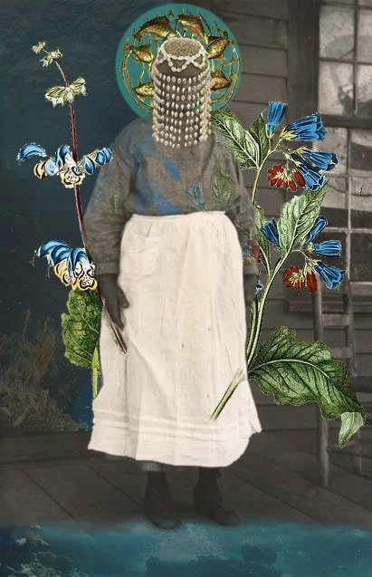 Salt Water Midwife, Cindy Bonaparte, Digital Collage, 2021, 10" x 14"
