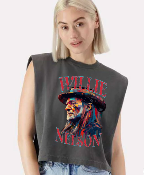 Willie Nelson Boxy Muscle Top