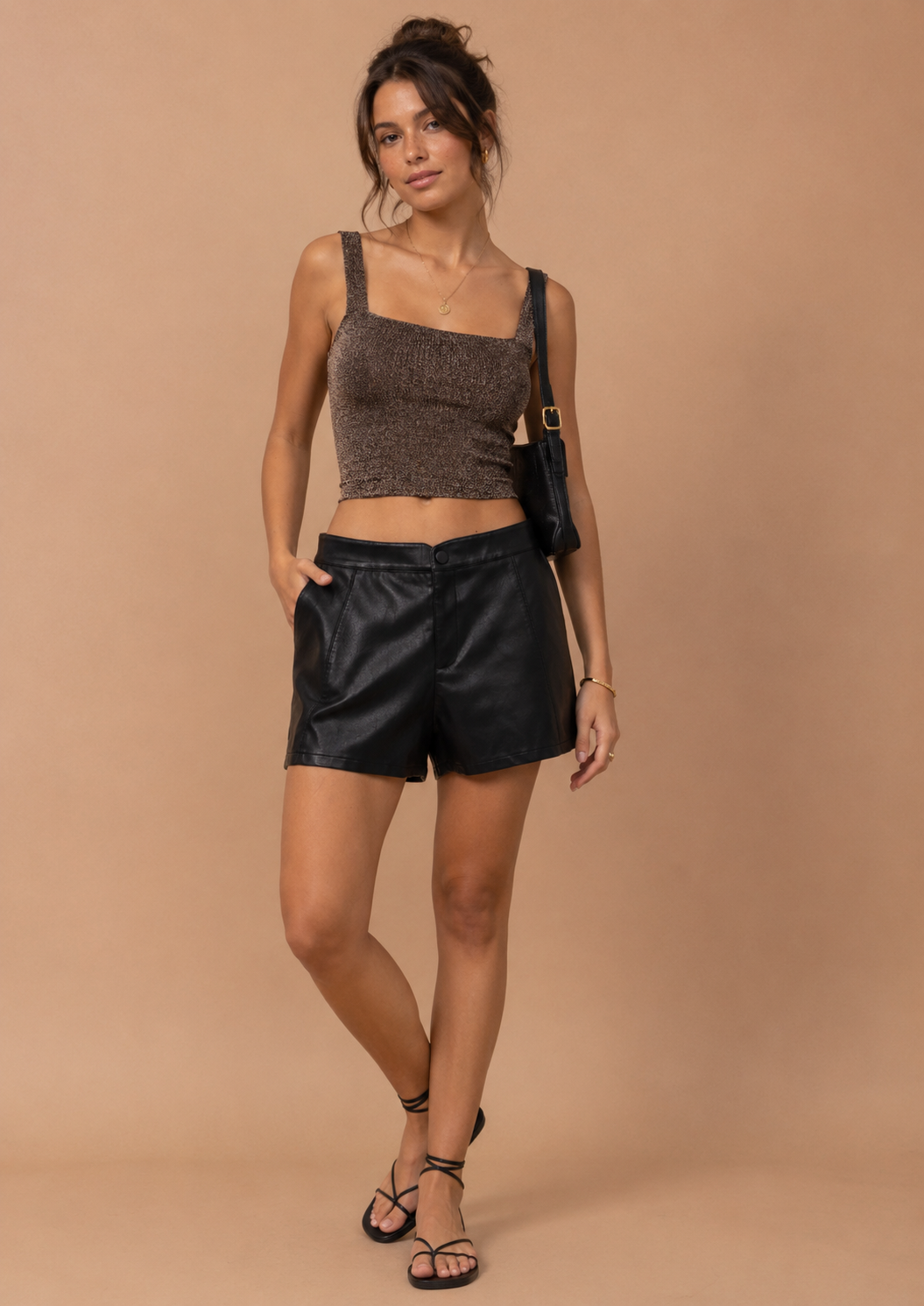 Onyx Luxe Vegan Leather Shorts
