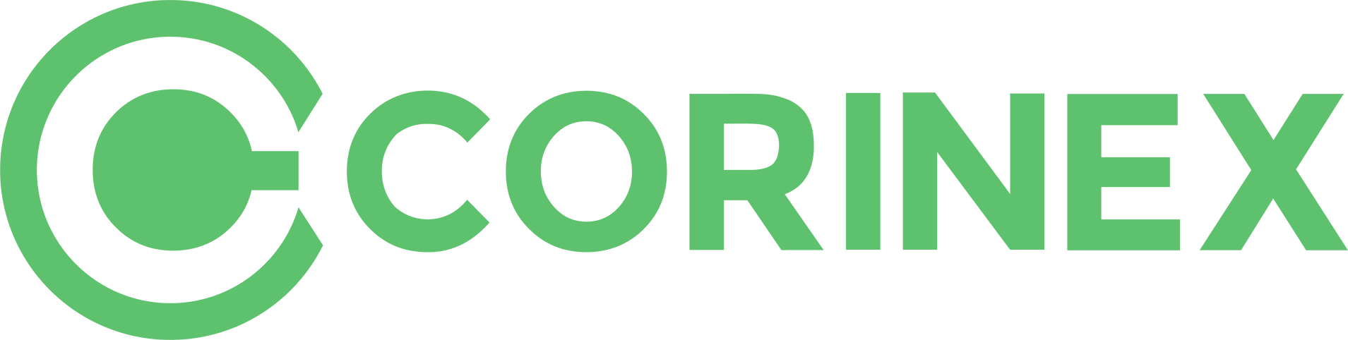 Green logo of Corinex with a stylized 'C' symbol and the company name in bold letters.