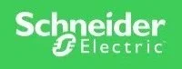 Green background with white text that reads 'Schneider Electric' and a logo of a circle with interconnected lines.