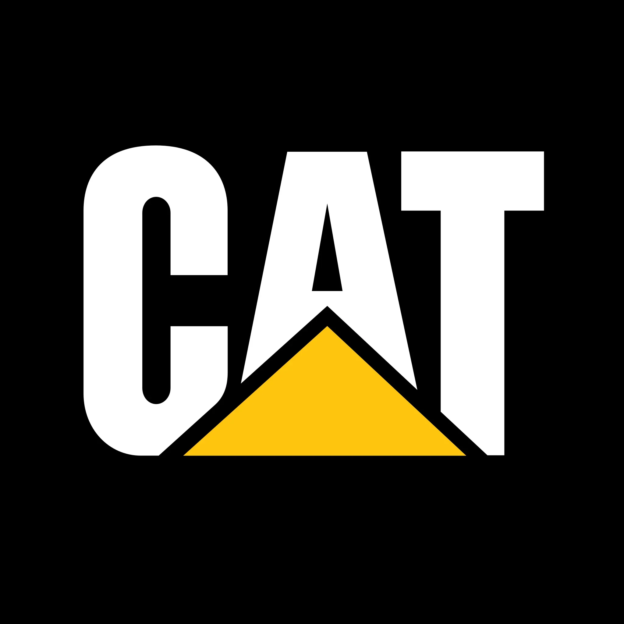 Black background with a yellow triangle at the top left corner