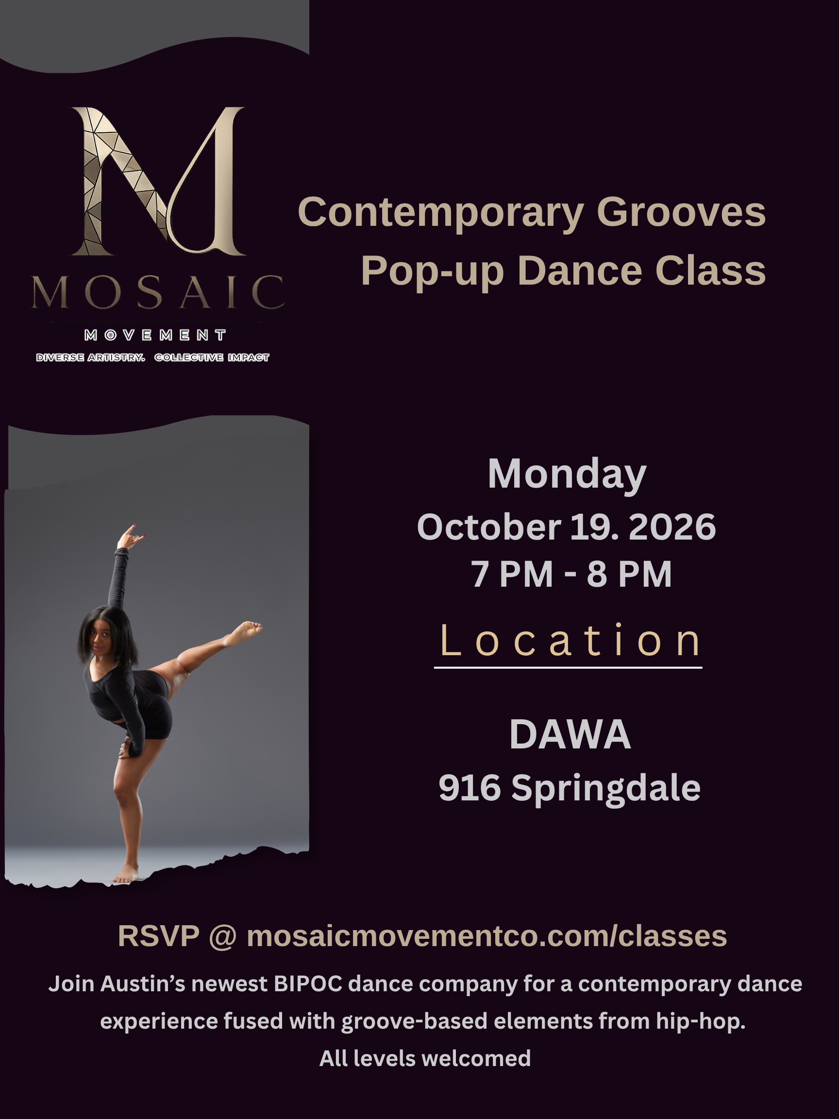 Contemporary Grooves: Pop-Up Class @ DAWA
