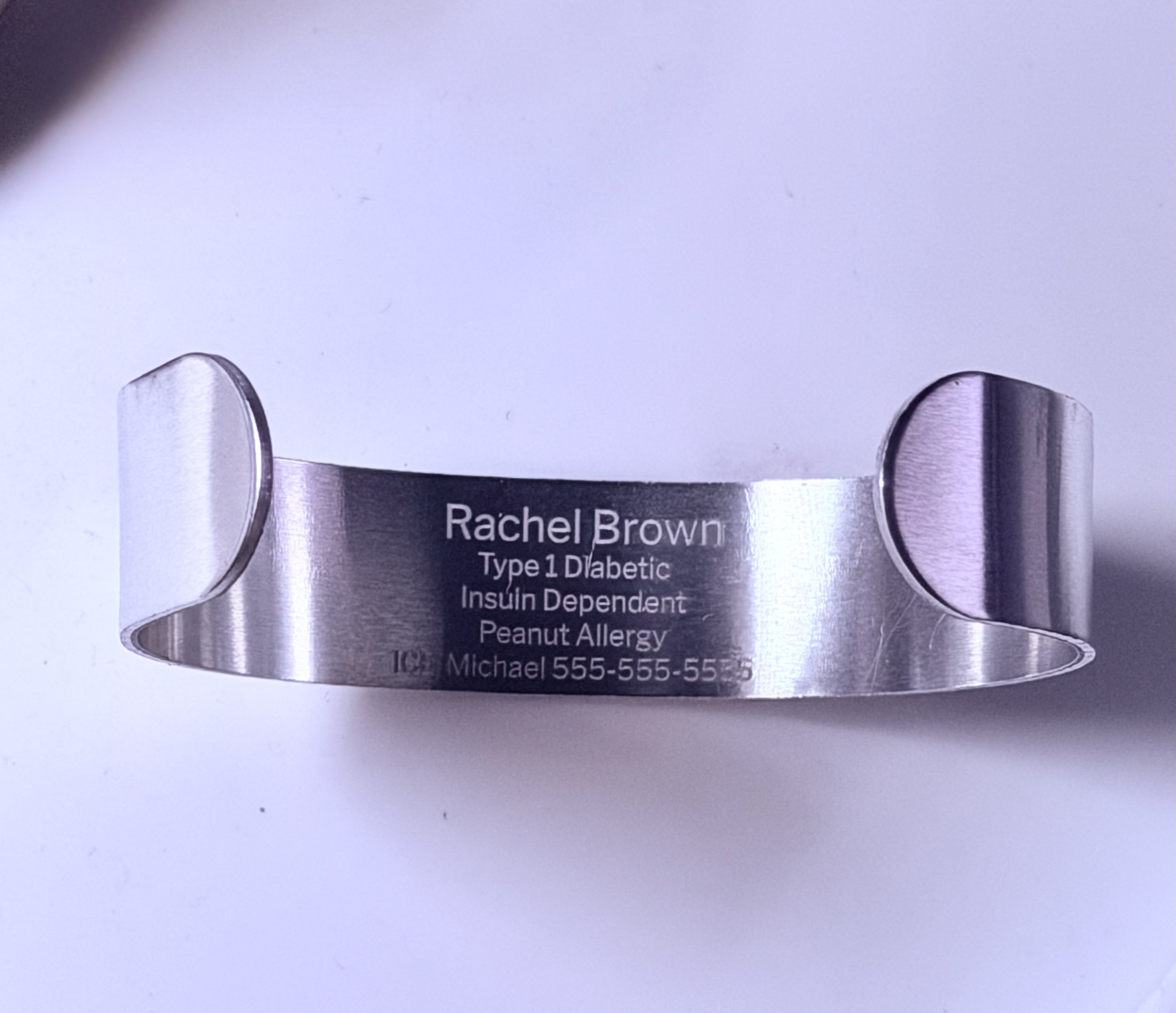 Custom Personalized Medical ID Cuff Bracelet