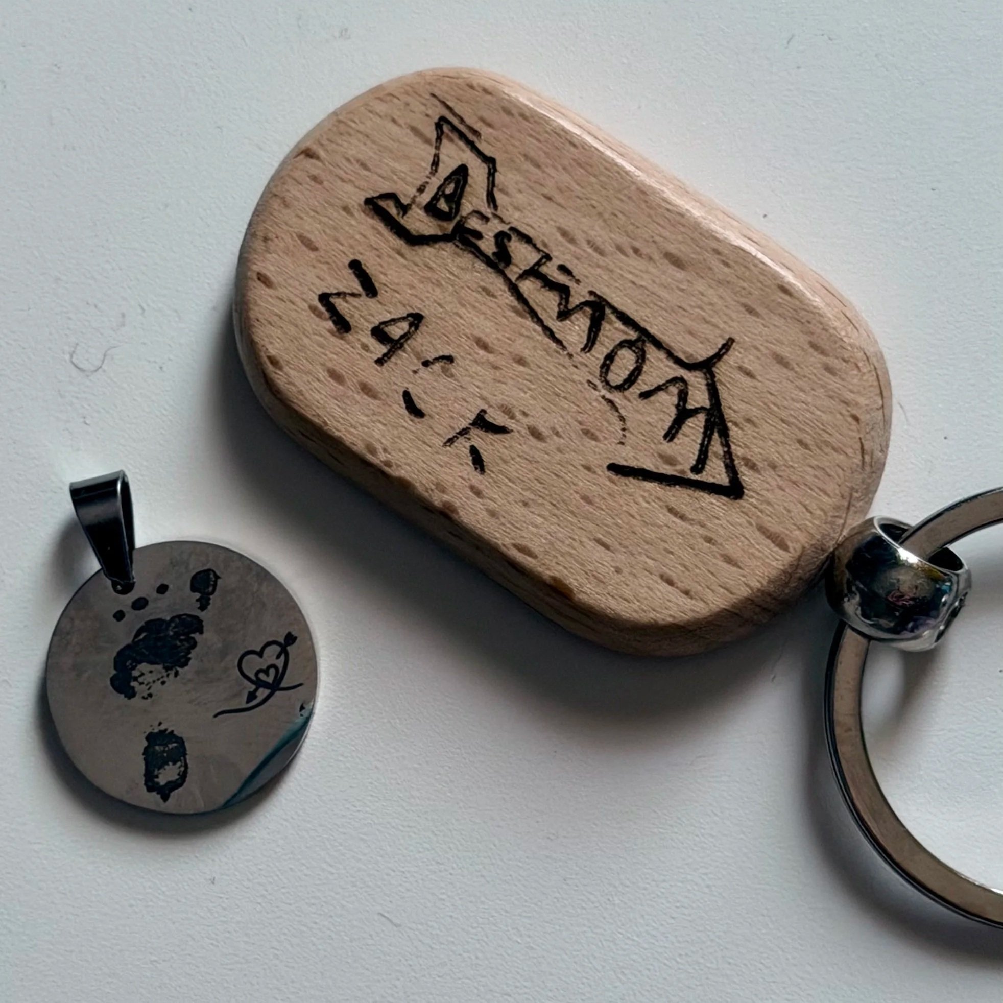 One of a kind handwritten keychain