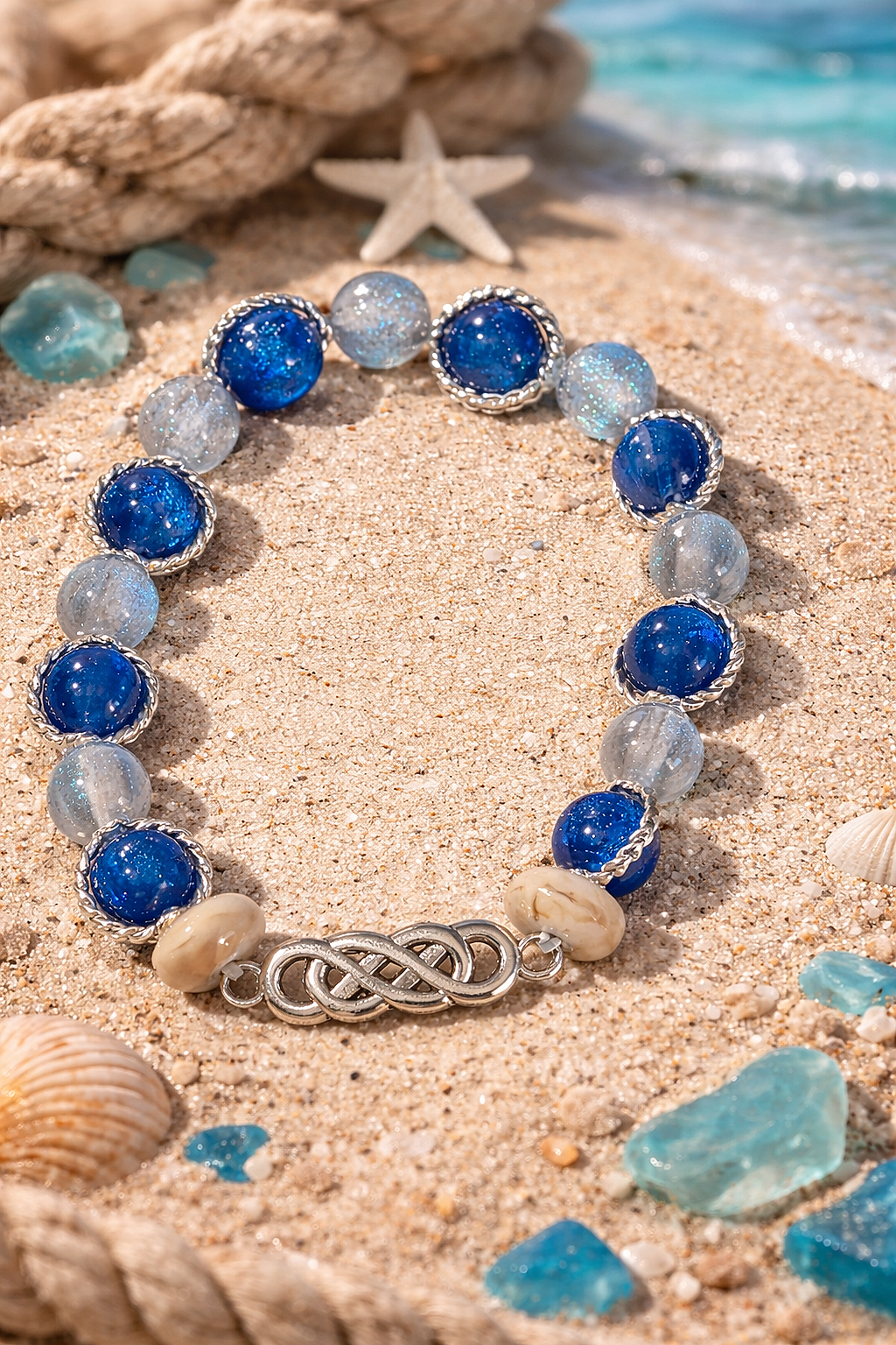 Sapphire Tide Infinity Bracelet