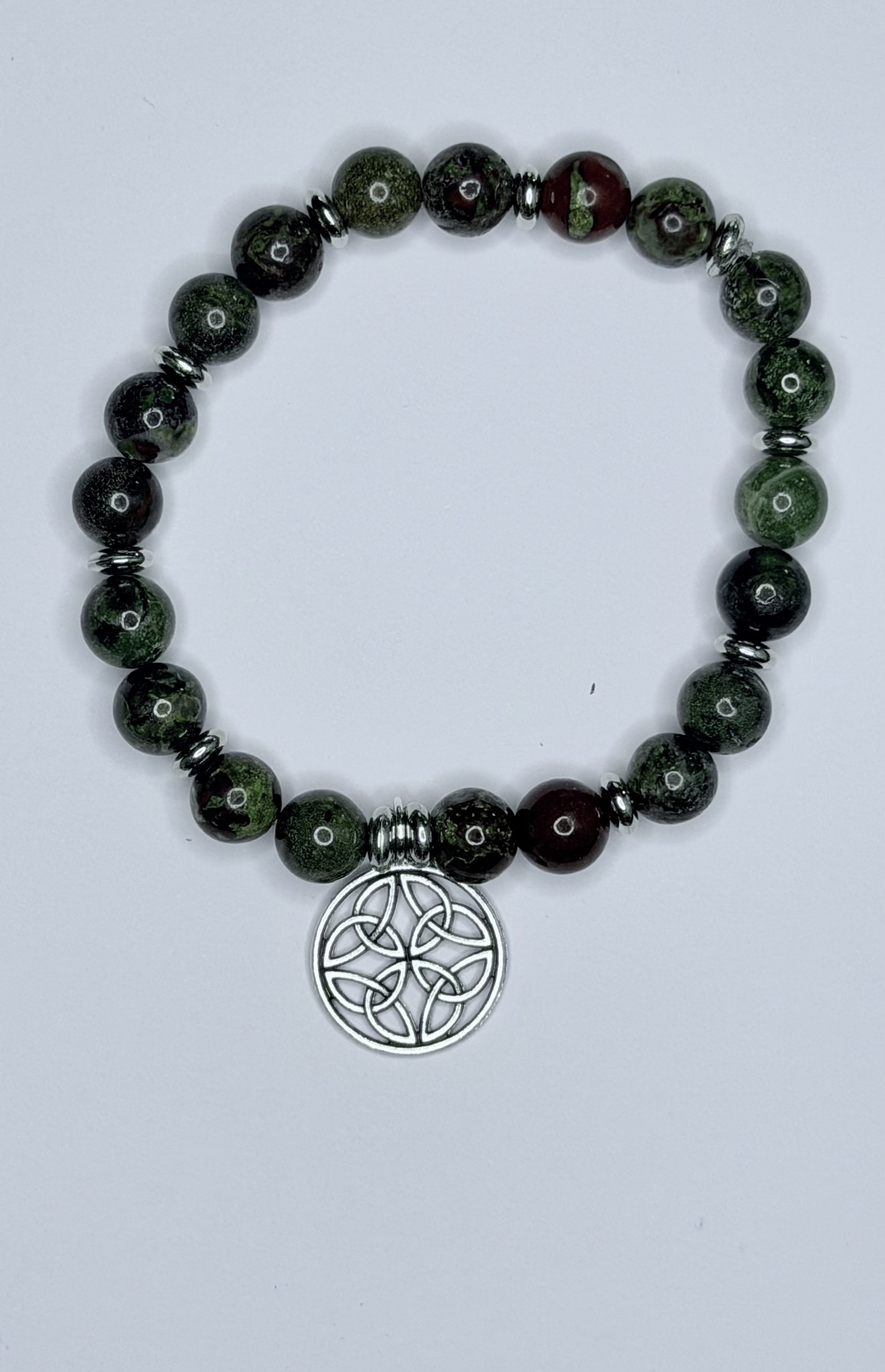 Celtic Knot Dragon Blood Jasper Bracelet
