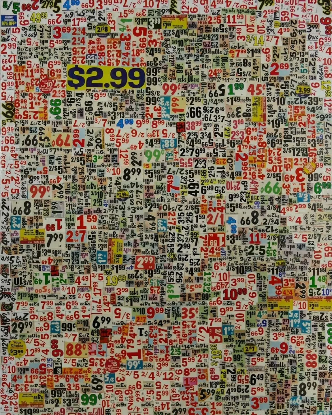 I am very honored to be participating in this year&rsquo;s MassArt Auction. I constructed a 20&rdquo;X30&rdquo; collage while I was on a bout of unemployment last year. Living off a measly $504 a week for three months will make you hyper aware of you