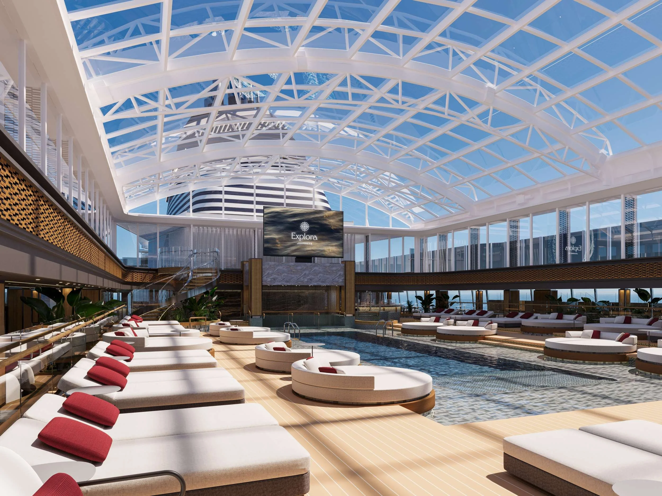 The Conservatory pool aboard Explora Journeys