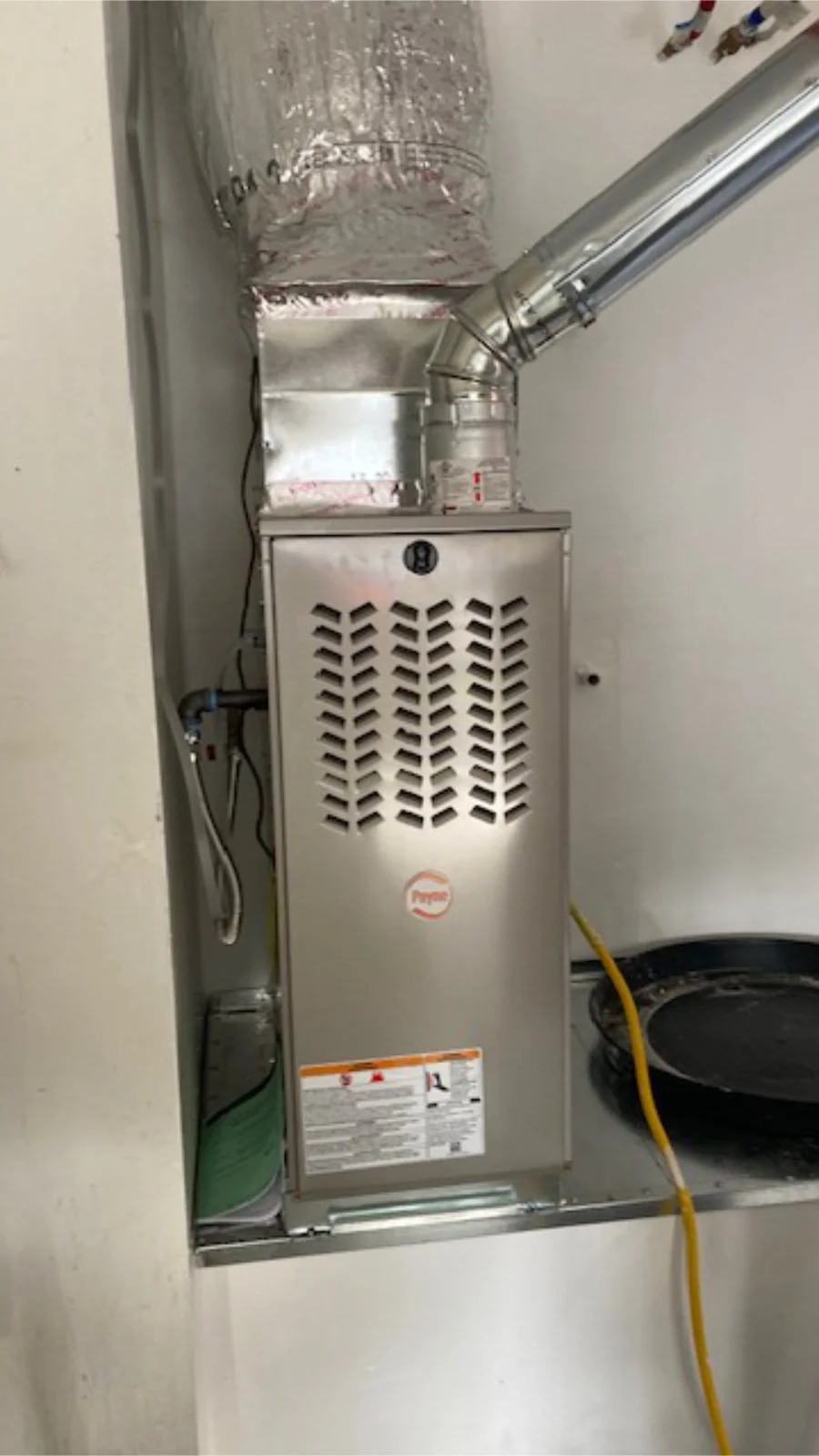 Heating and air conditioning HVAC unit installed