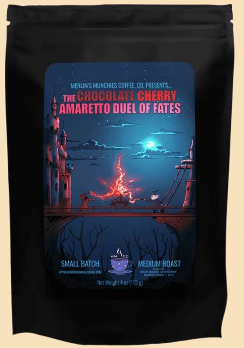 The Chocolate Cherry Amaretto Duel of Fates  4 oz Whole Bean Coffee