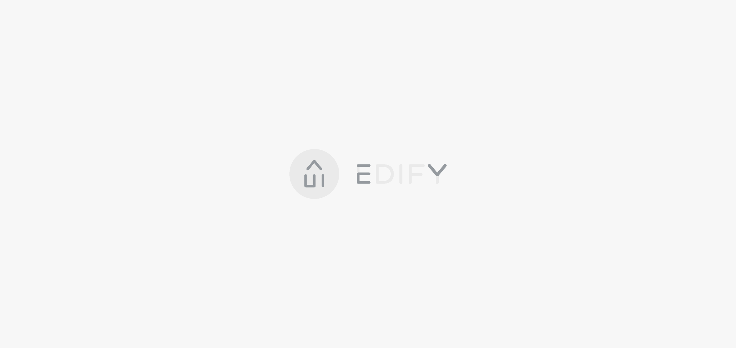 Screen displaying the construction of the EDIFY logo.