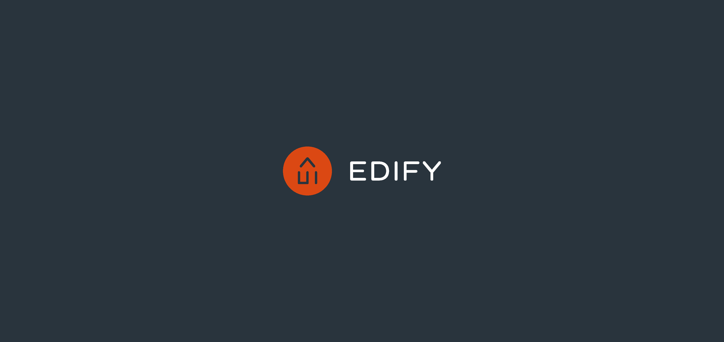 EDIFY logo with a dark background, an orange circle with a house icon, and the word 'EDIFY' in white letters.