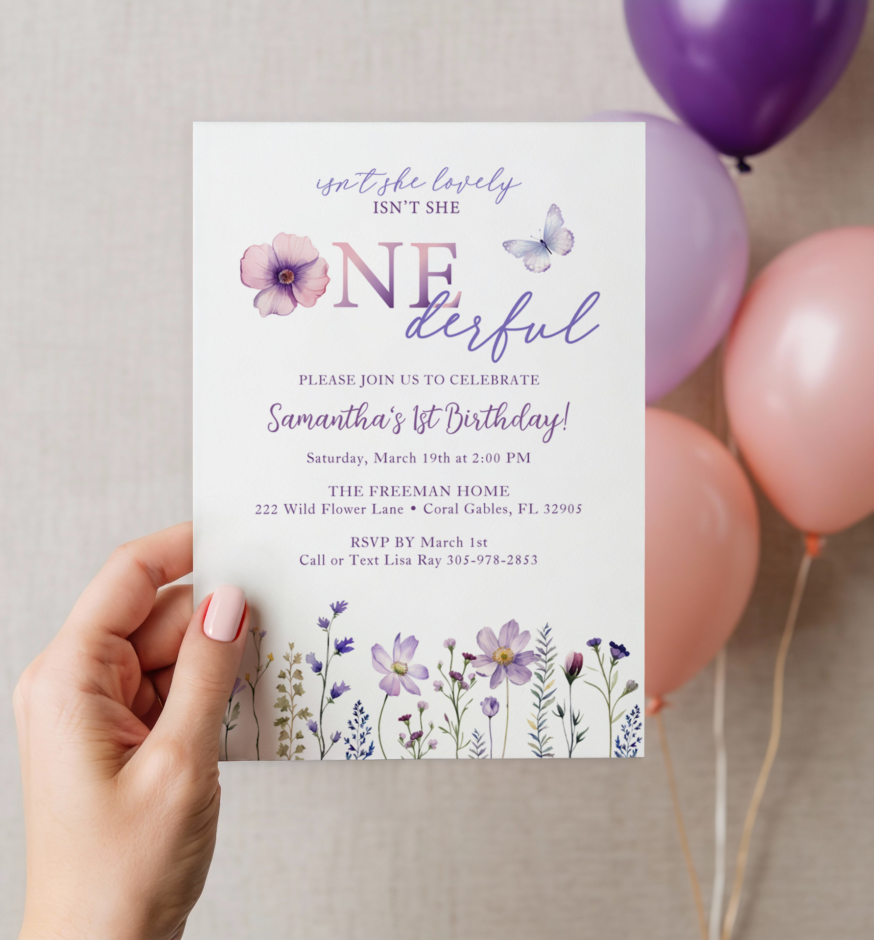 Purple Wildflower ONEderful 1st Birthday Party Ideas
