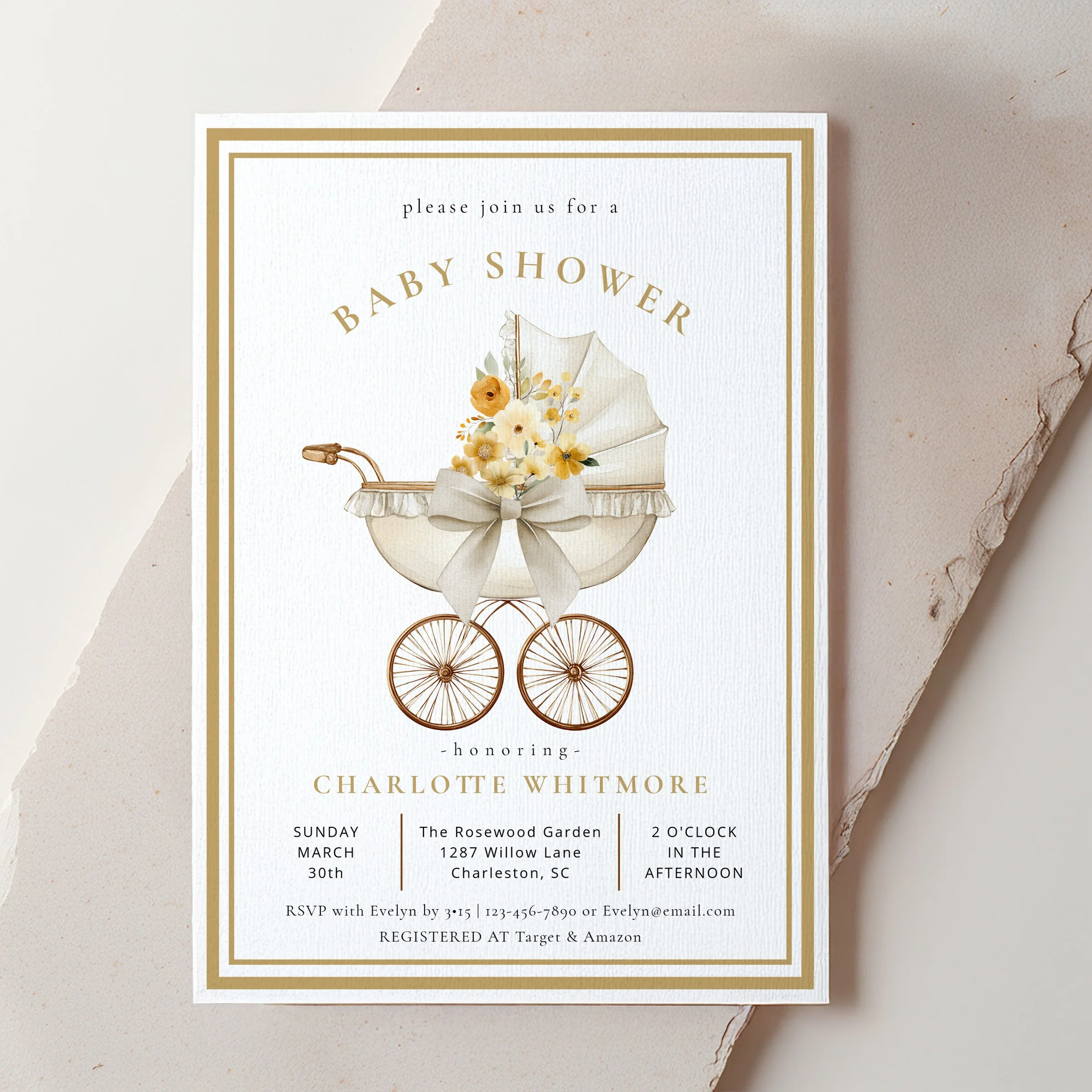 A Vintage Ivory &amp; Gold Baby Shower Inspired by Heirloom Elegance