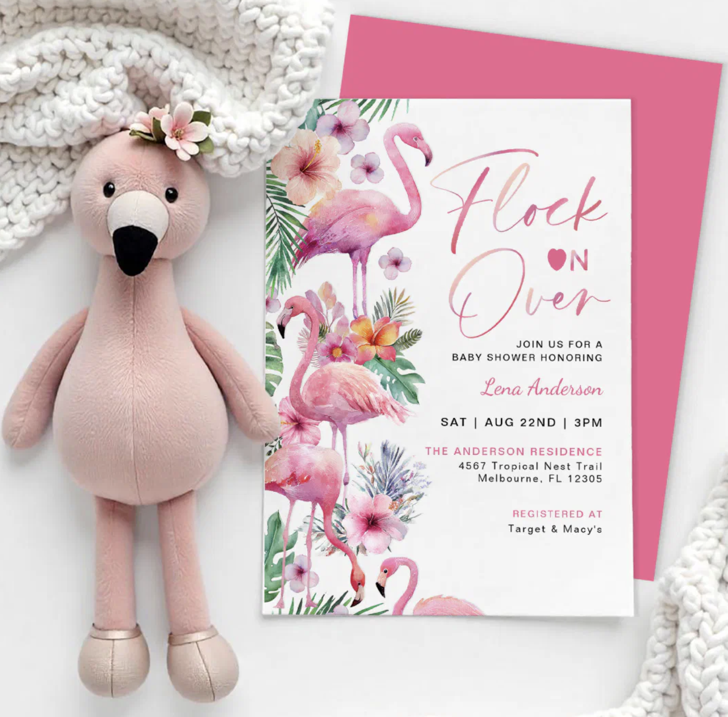 Tropical Flamingo Baby Shower Ideas