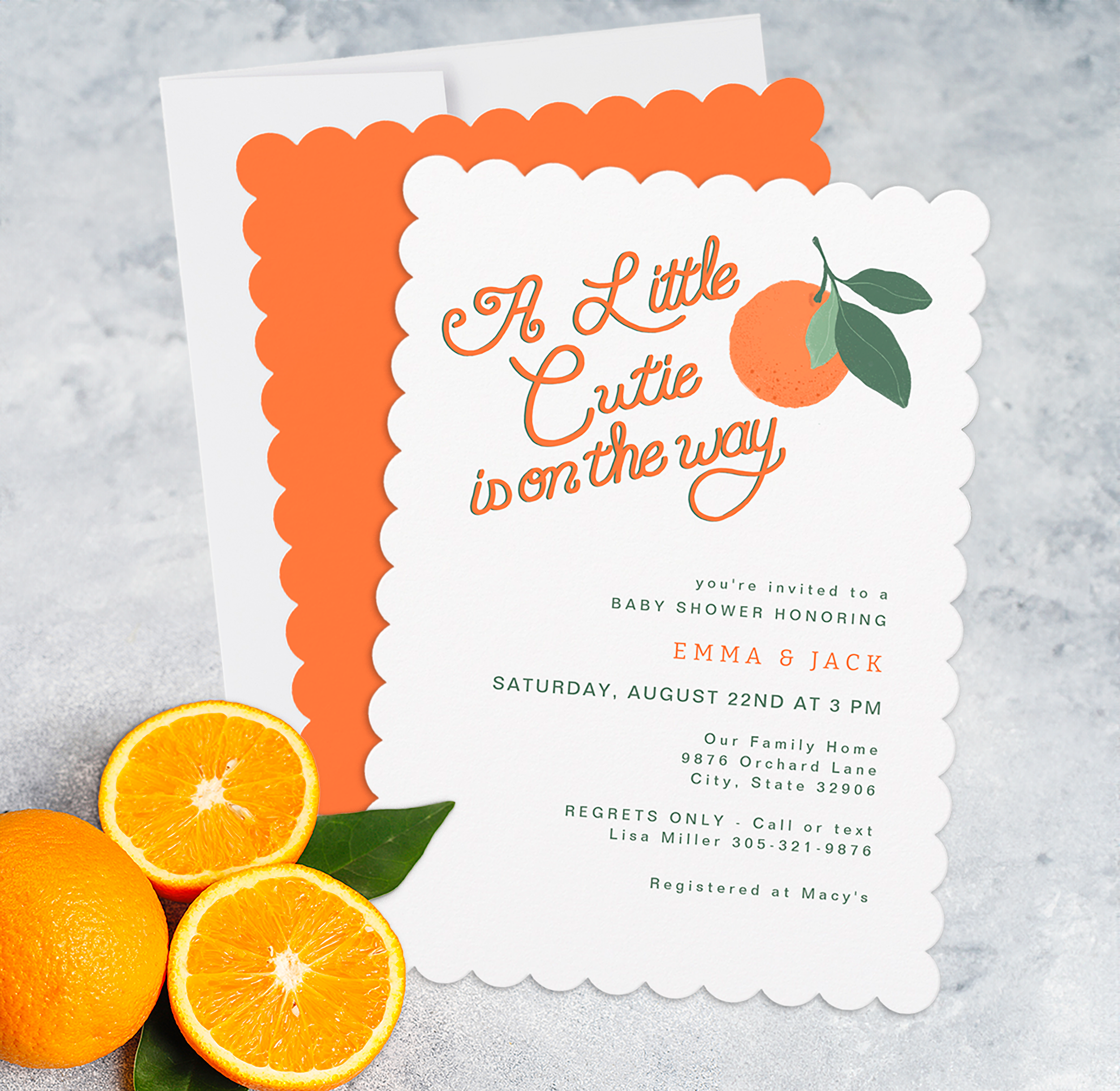 Little Cutie Baby Shower Ideas (A Sweet Clementine Theme)