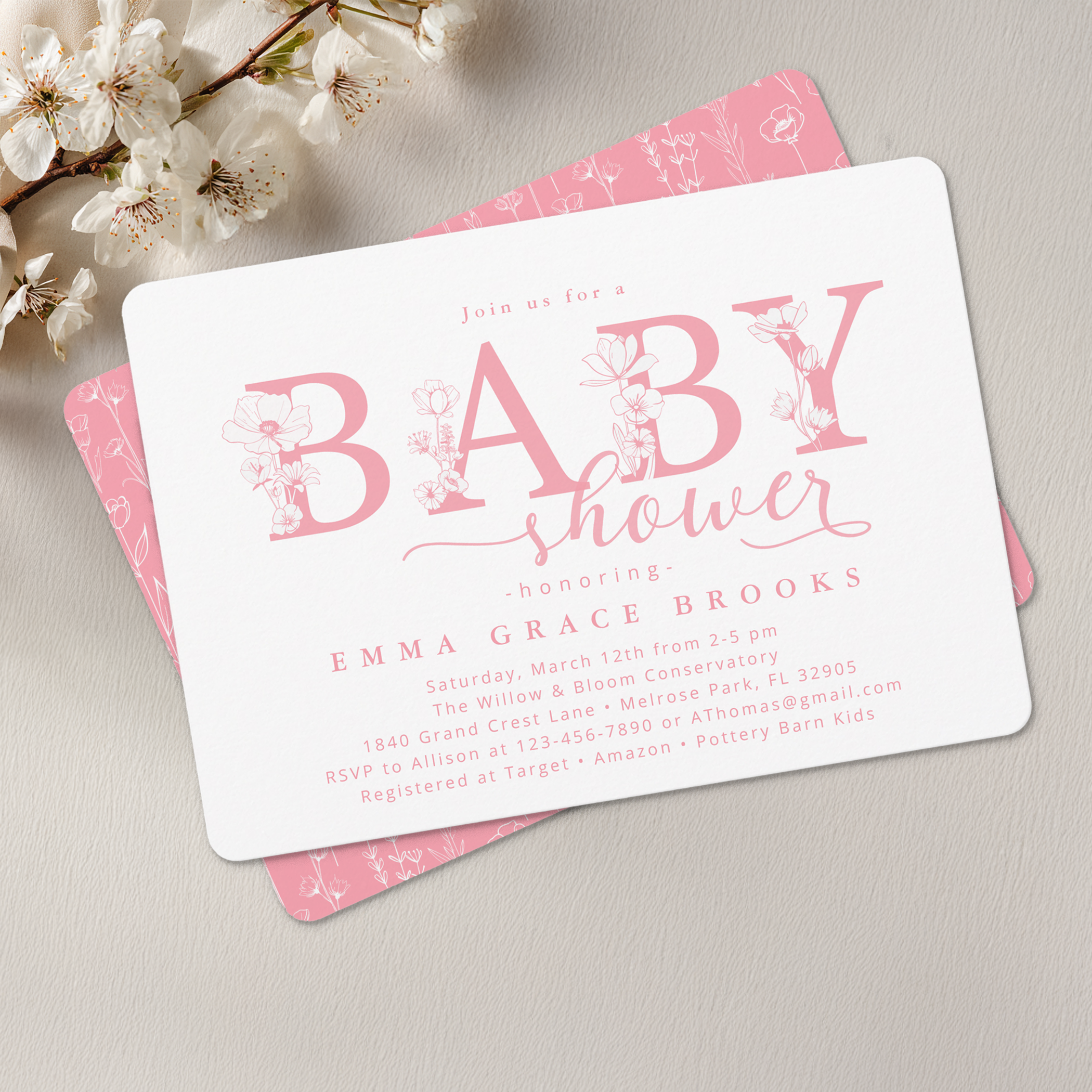 Dusty Pink Wildflower Baby Shower Ideas (Elegant, Timeless &amp; Effortless)