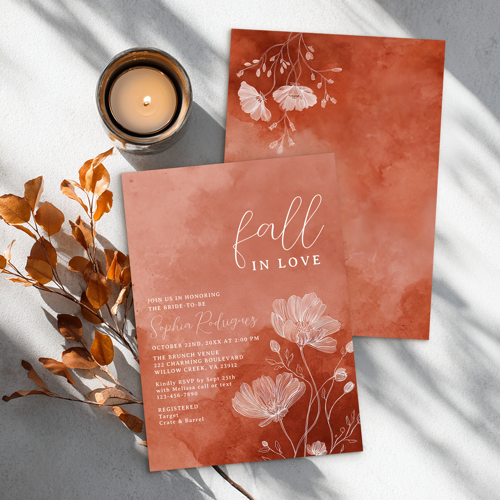 How to Host an Elegant Fall Bridal Shower with a Modern Terracotta Theme