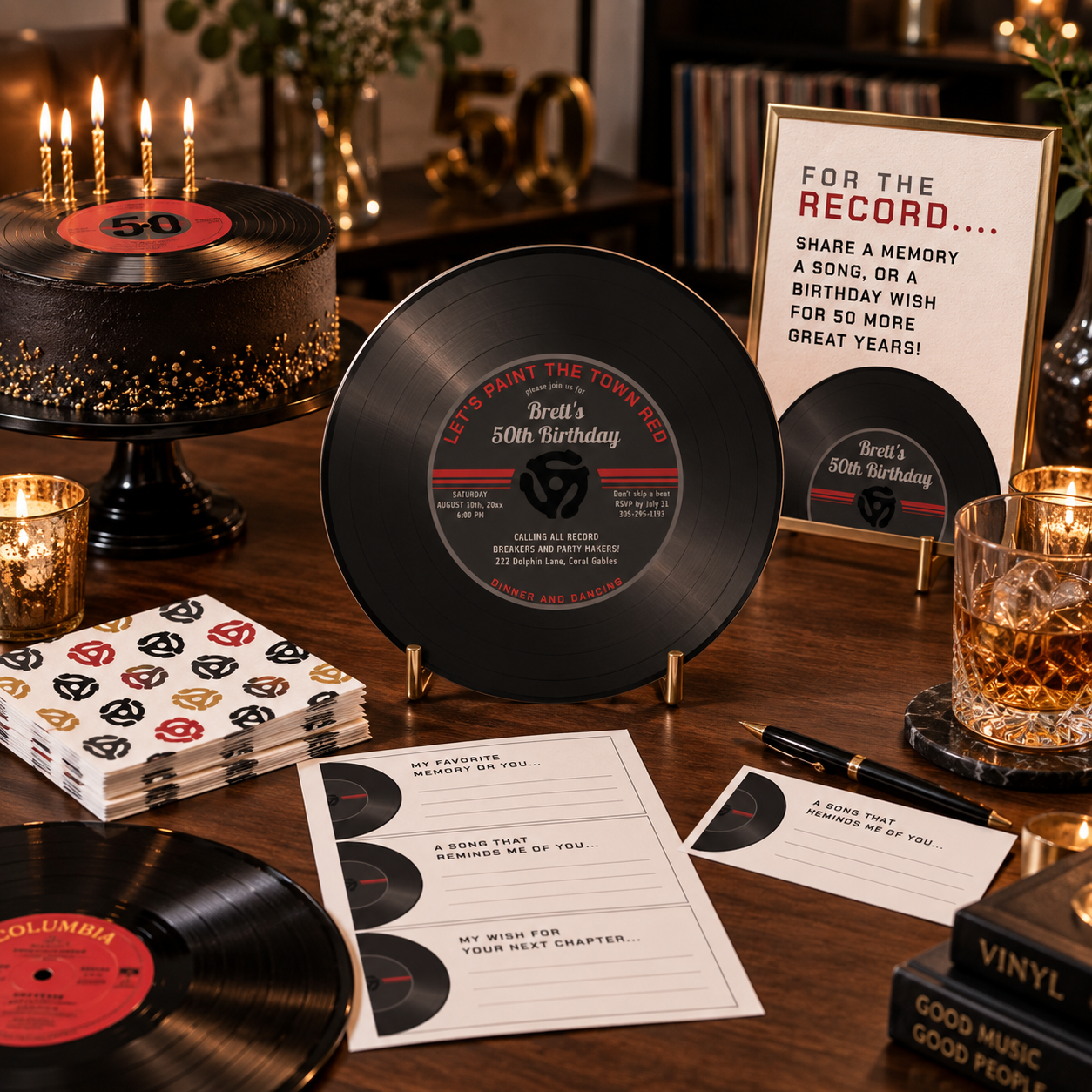 Vinyl Record 50th Birthday Party Ideas for Music Lovers