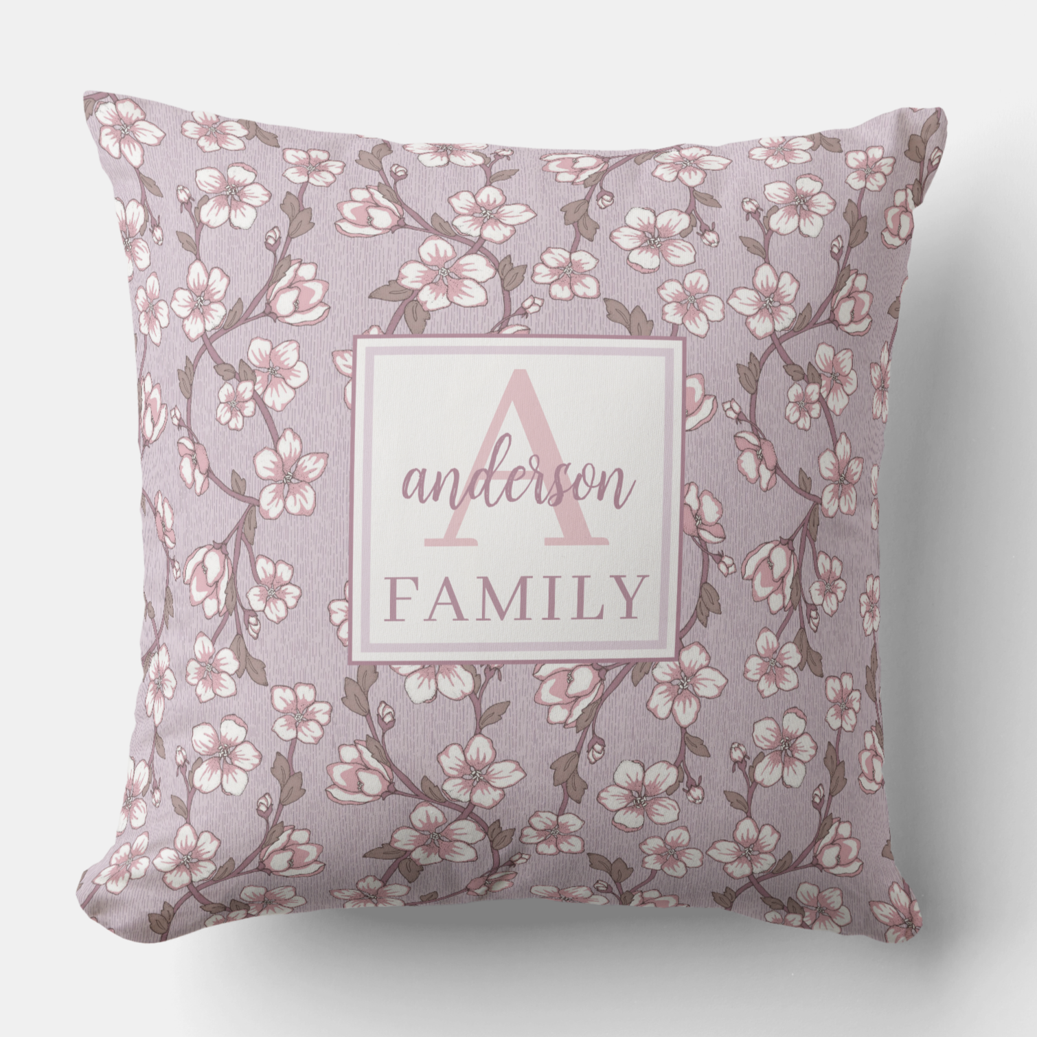 lavender floral decorative pillow botanical spring home decor