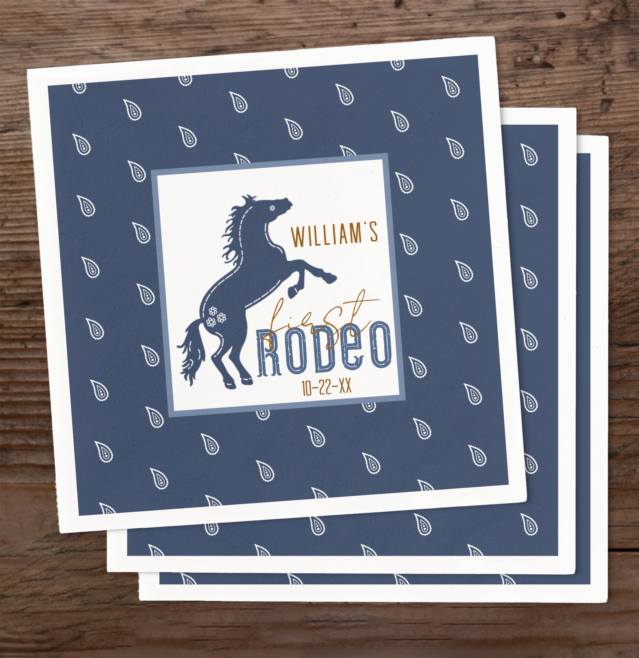 Western party napkins bring the rodeo theme to the table.