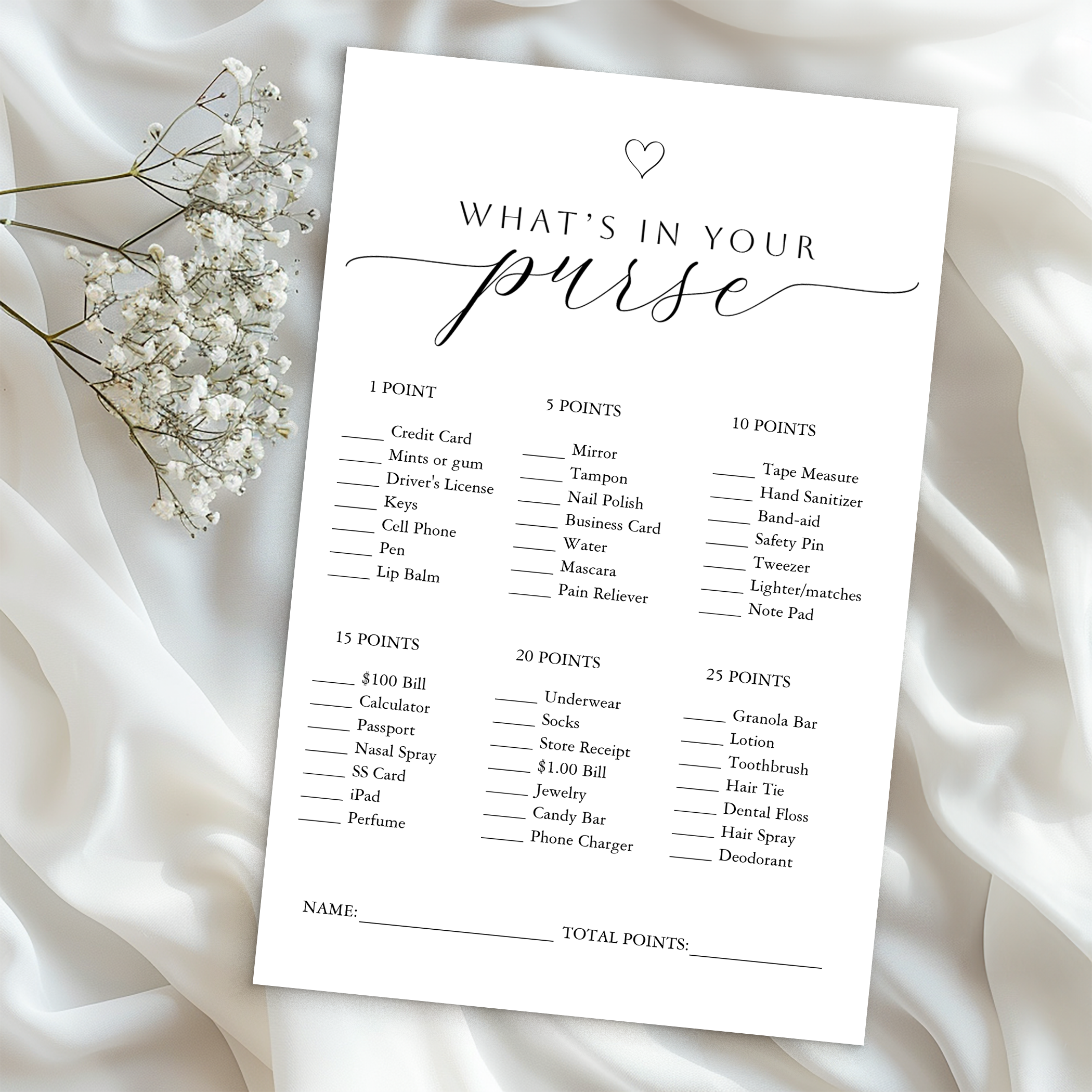 Minimalist bridal shower game cards in a modern neutral design.